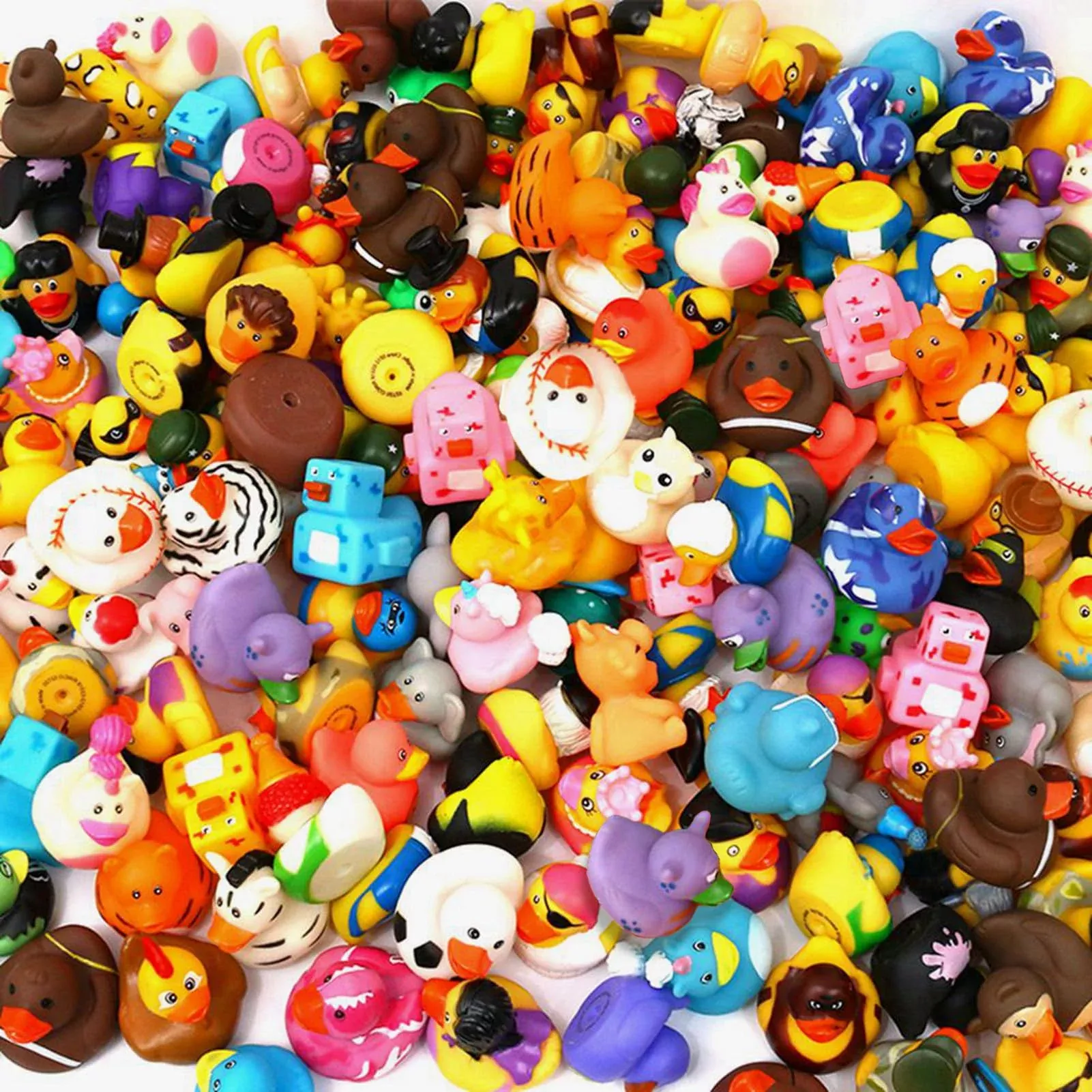 WQTHE 120-Pack Mini Rubber Duckies Bath Toys Assorted Multicolor