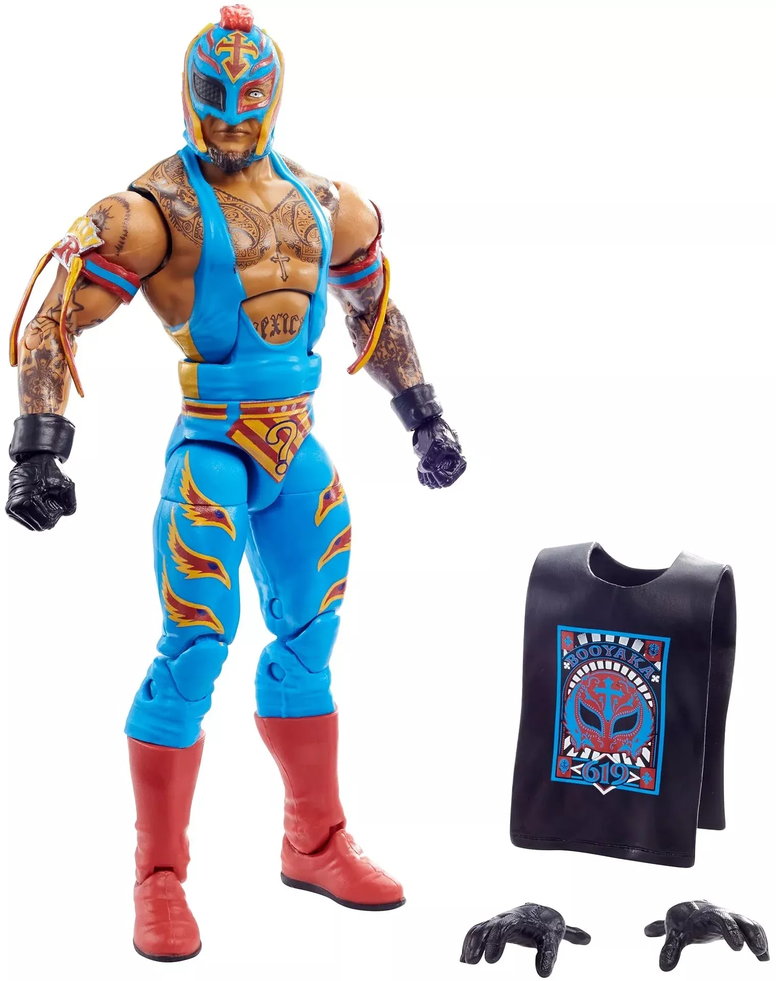 WWE Rey Mysterio Elite Action Figure, 6" Posable Collectible, Multicol