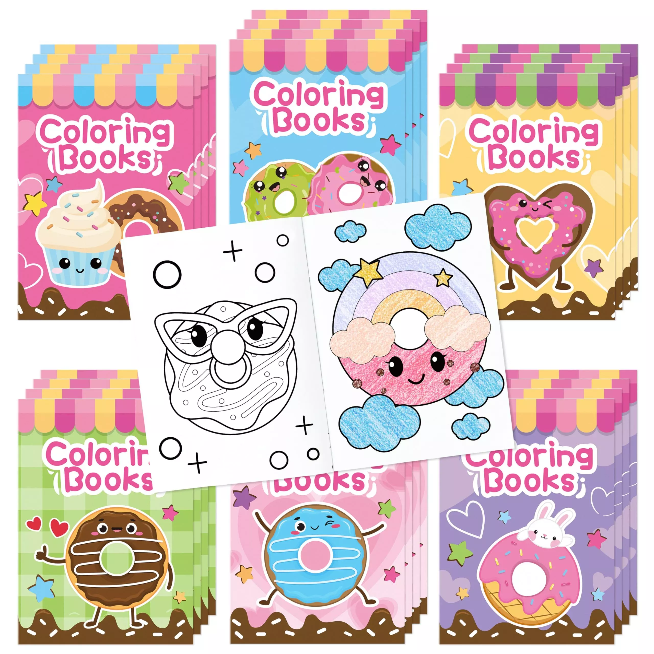 X1zuue Donut Coloring Books for Kids, 24 Pcs, 6.