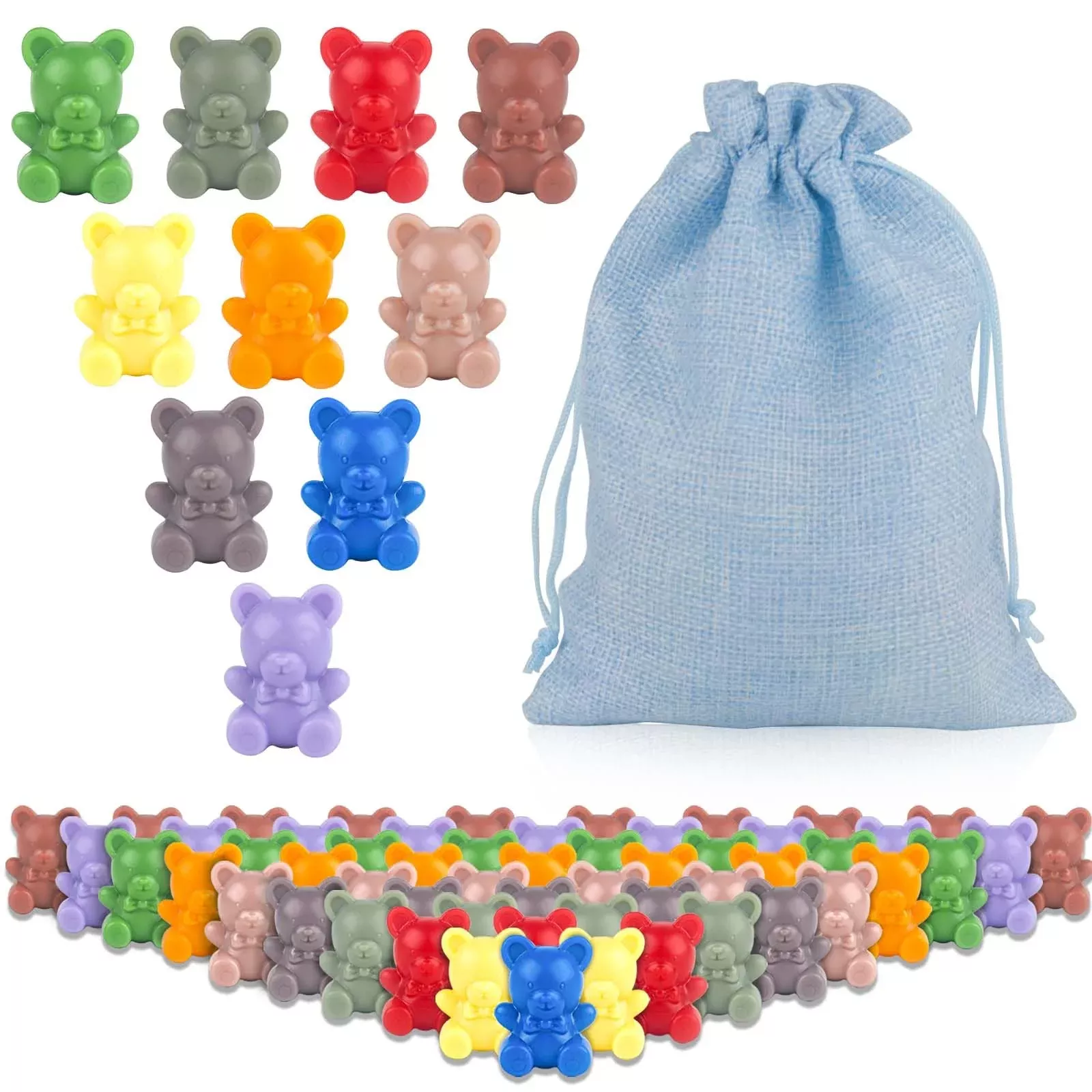 XINHUIDALSQ Rainbow Counting Bears Set, 100pcs, 10 Colors,