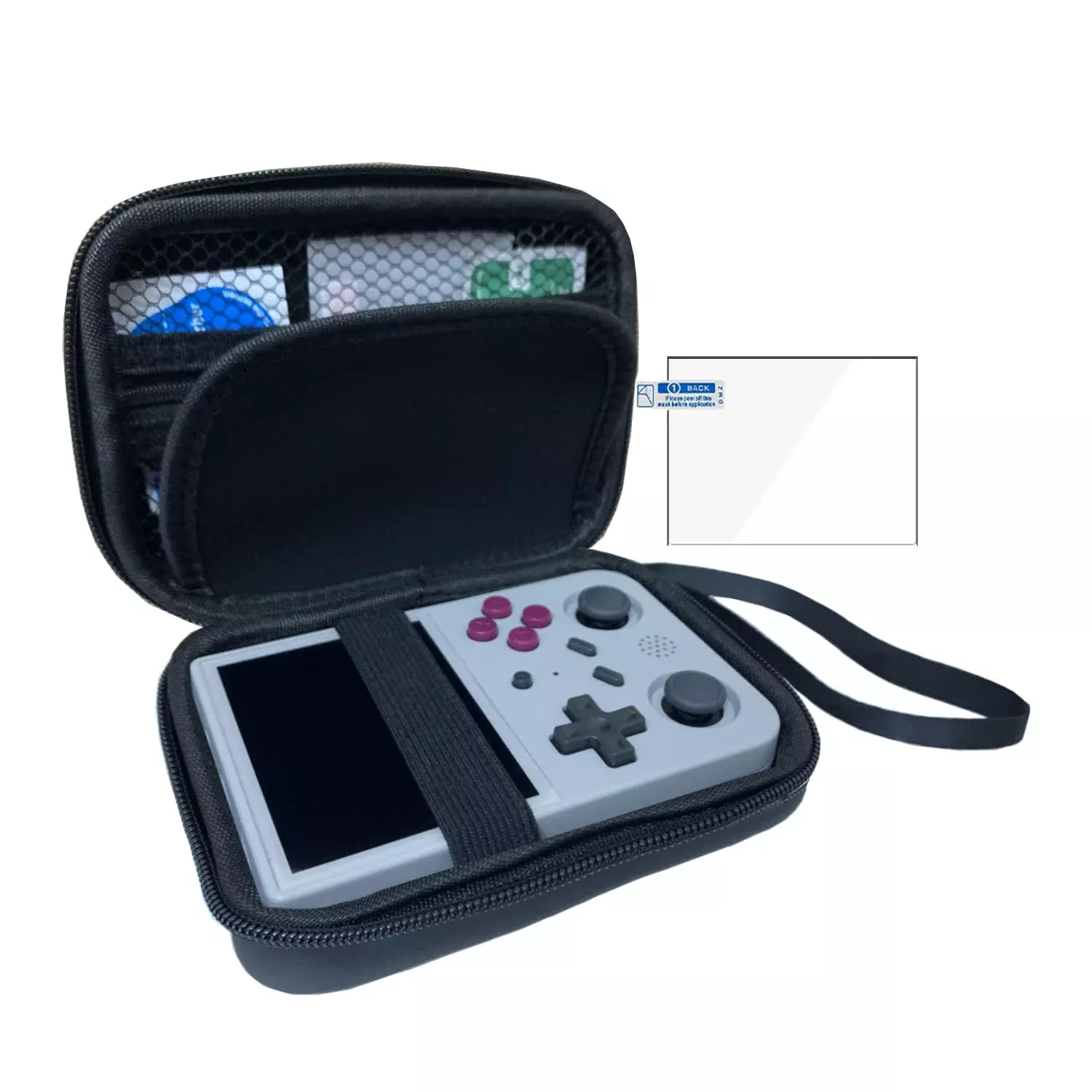 Xmaspanda Handheld Game Console Carrying Case for RG353V - Black