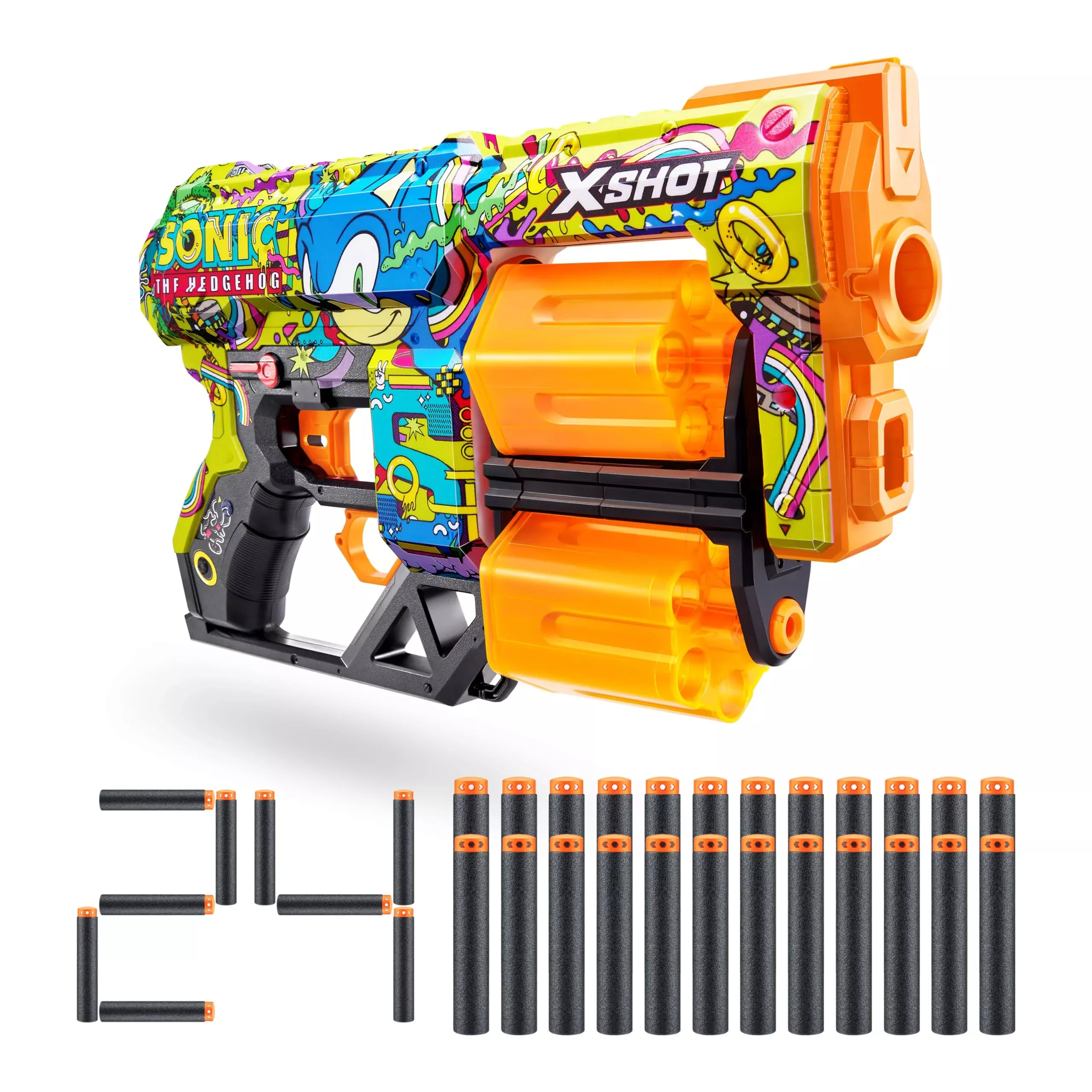 XShot Dread Sonic Hyper Spike Blaster - 24 Darts, Medium Size, Plastic