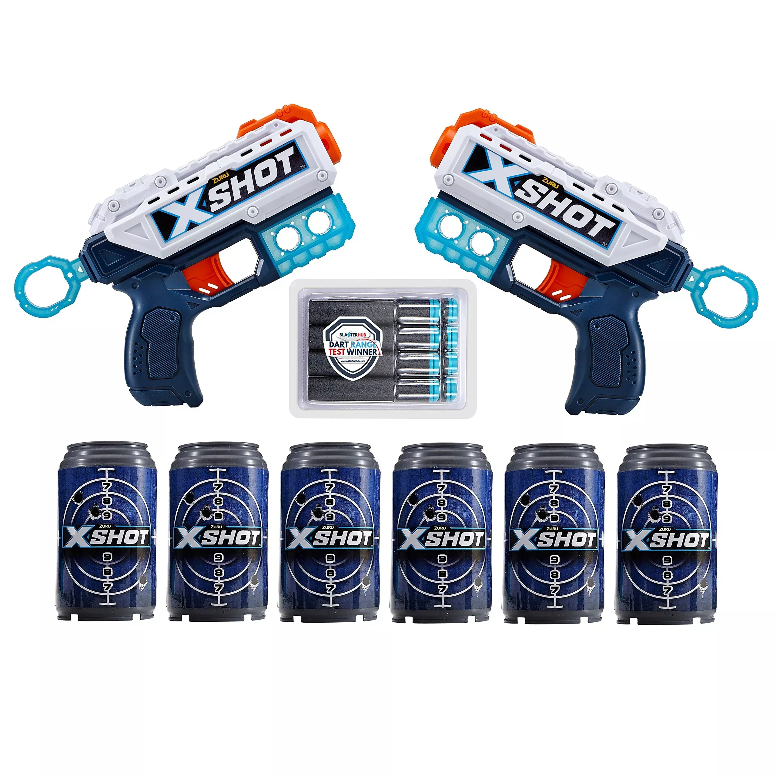 Xshot Excel Double Kickback Foam Dart Blaster Combo Pack (8 Darts, 6 C
