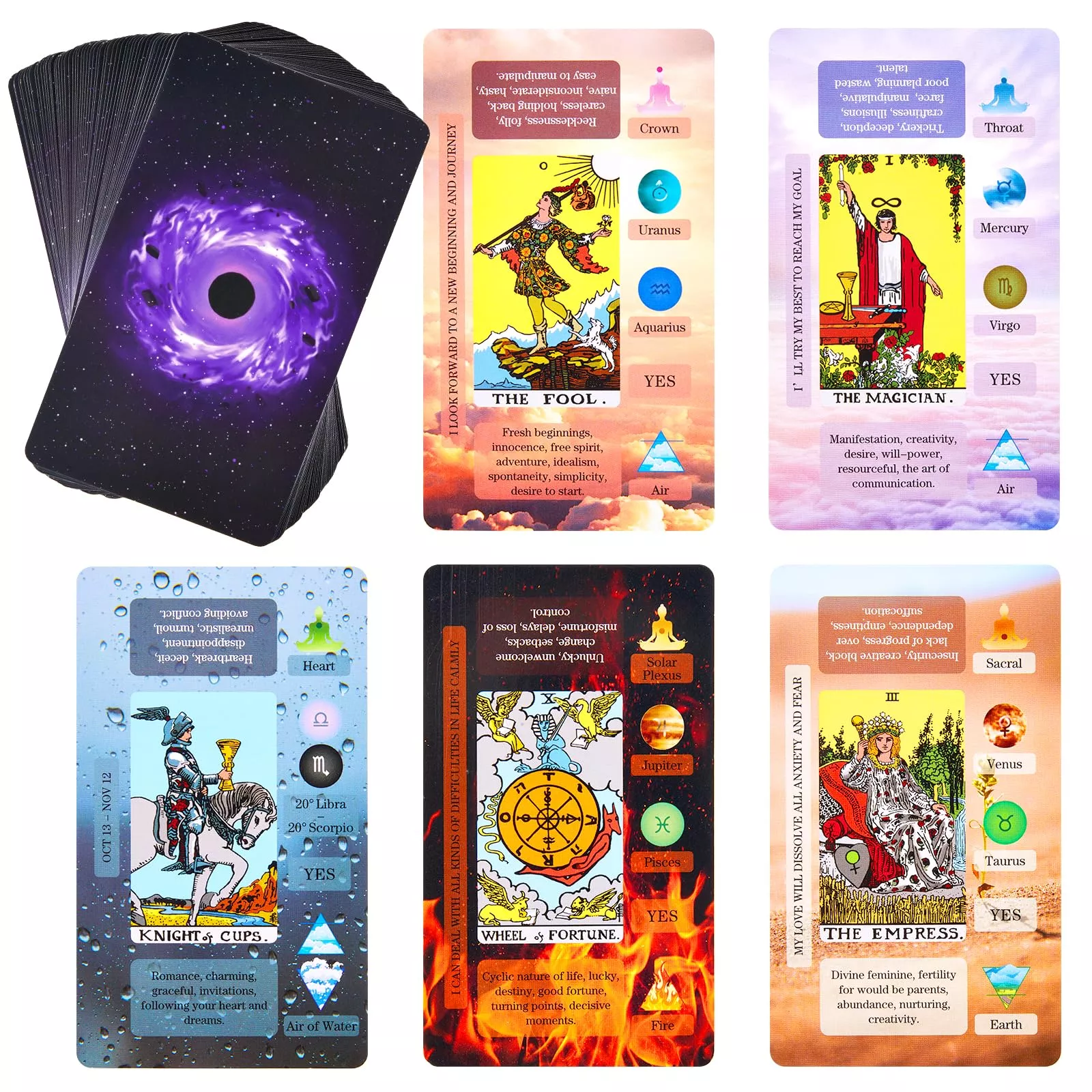 XSYLOHXL Tarot Cards for Beginners, 78 Cards, Blue, 4.