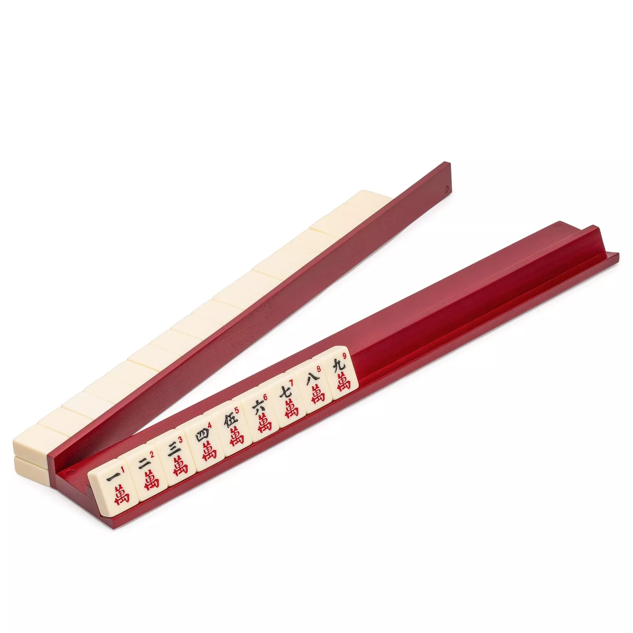 Yellow Mountain Imports Mahjong Racks with Pushers, Brown, 18"x2.4"