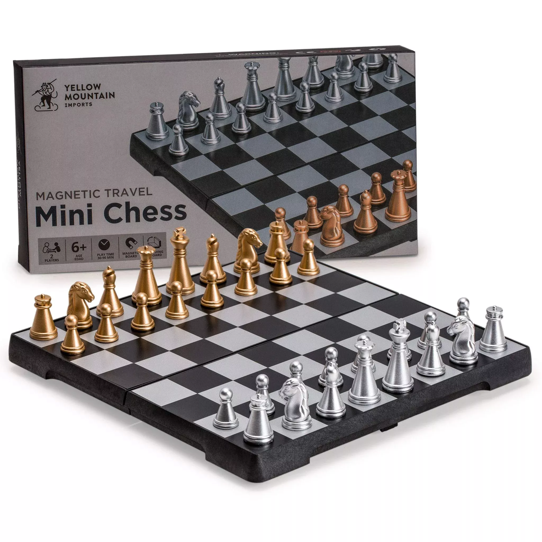 Yellow Mountain Imports Travel Magnetic Chess Mini-Set (6.3 Inches) -