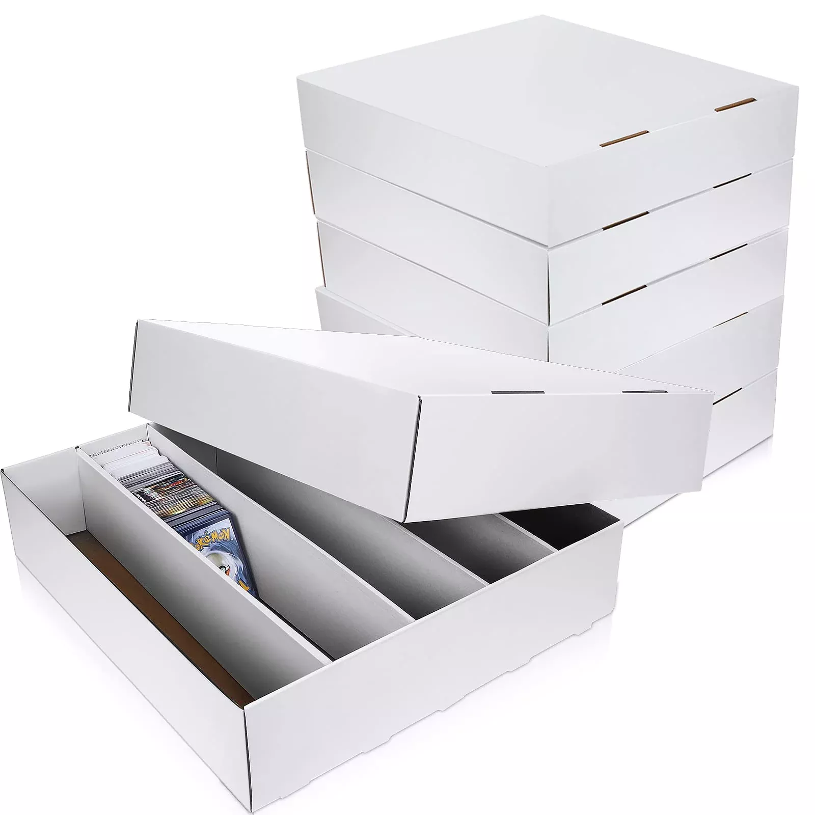 Yexiya Trading Card Storage Box, White, 3 Pack, 17x15.