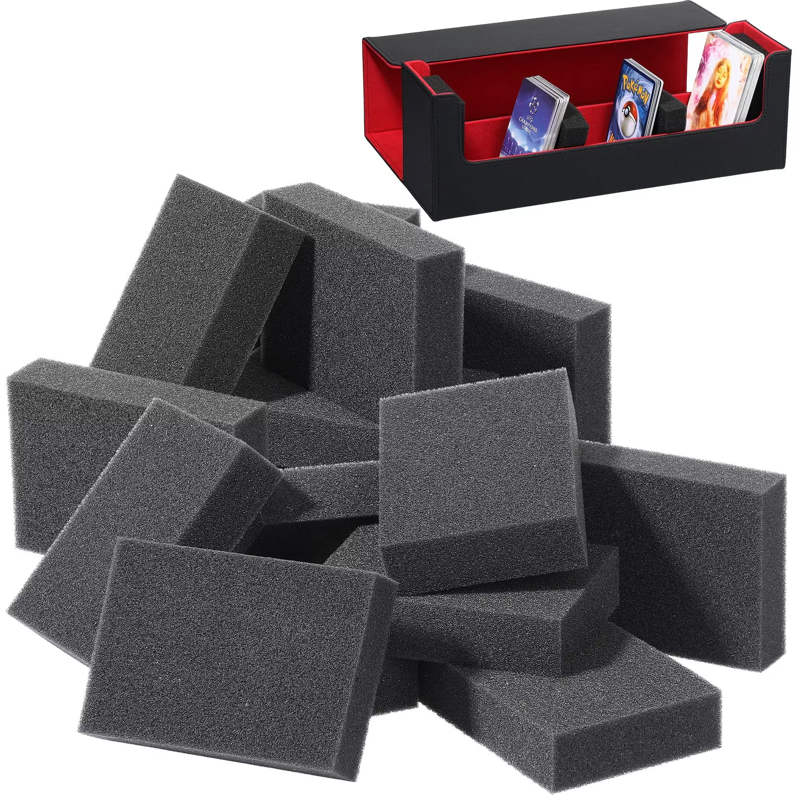 Yinkin Black EVA Foam Sponges for Storage Box, 80 Pack, Medium
