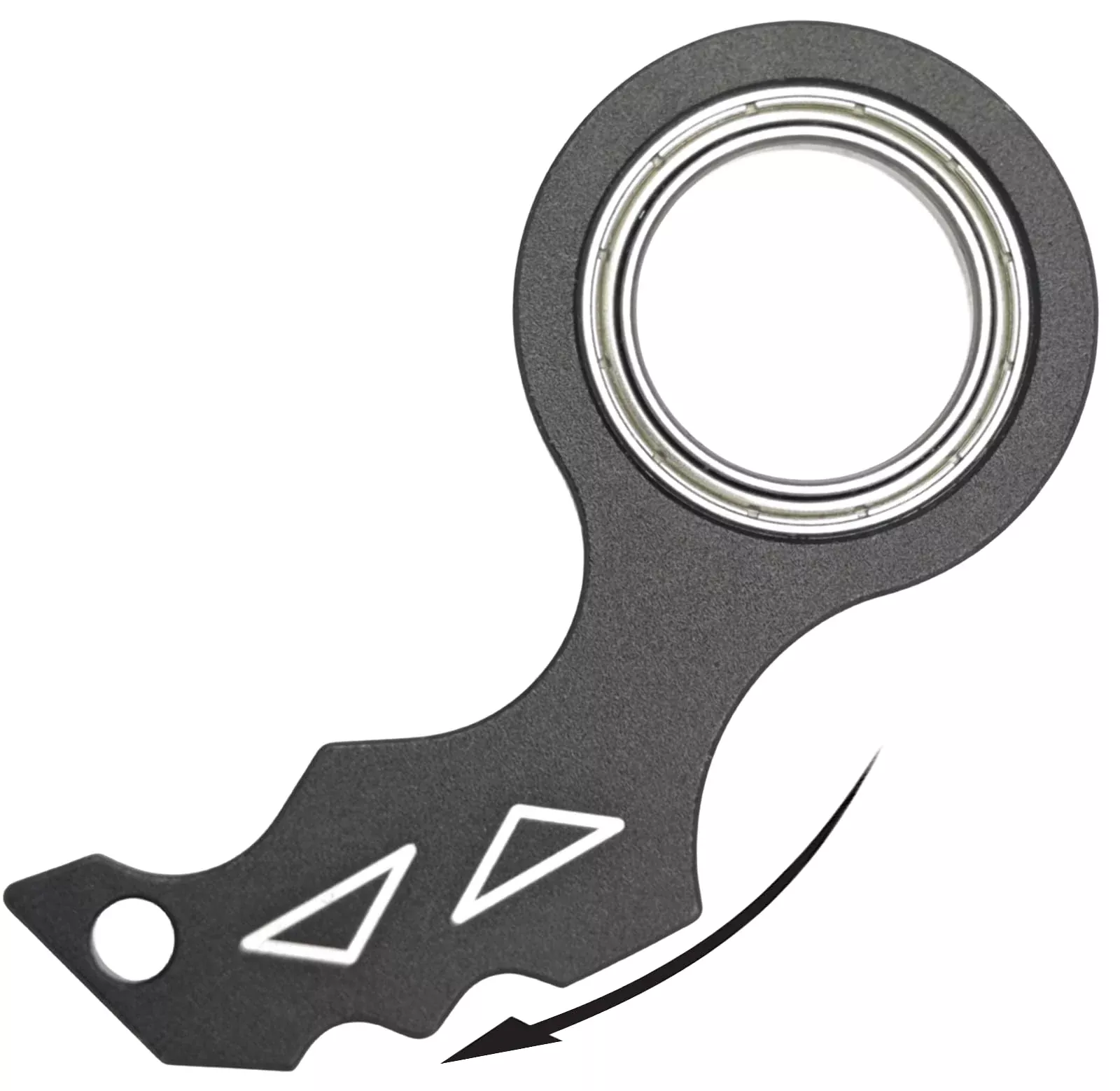 YIPUKIYI Fidget Keychain Spinner - Large Alloy - New Black
