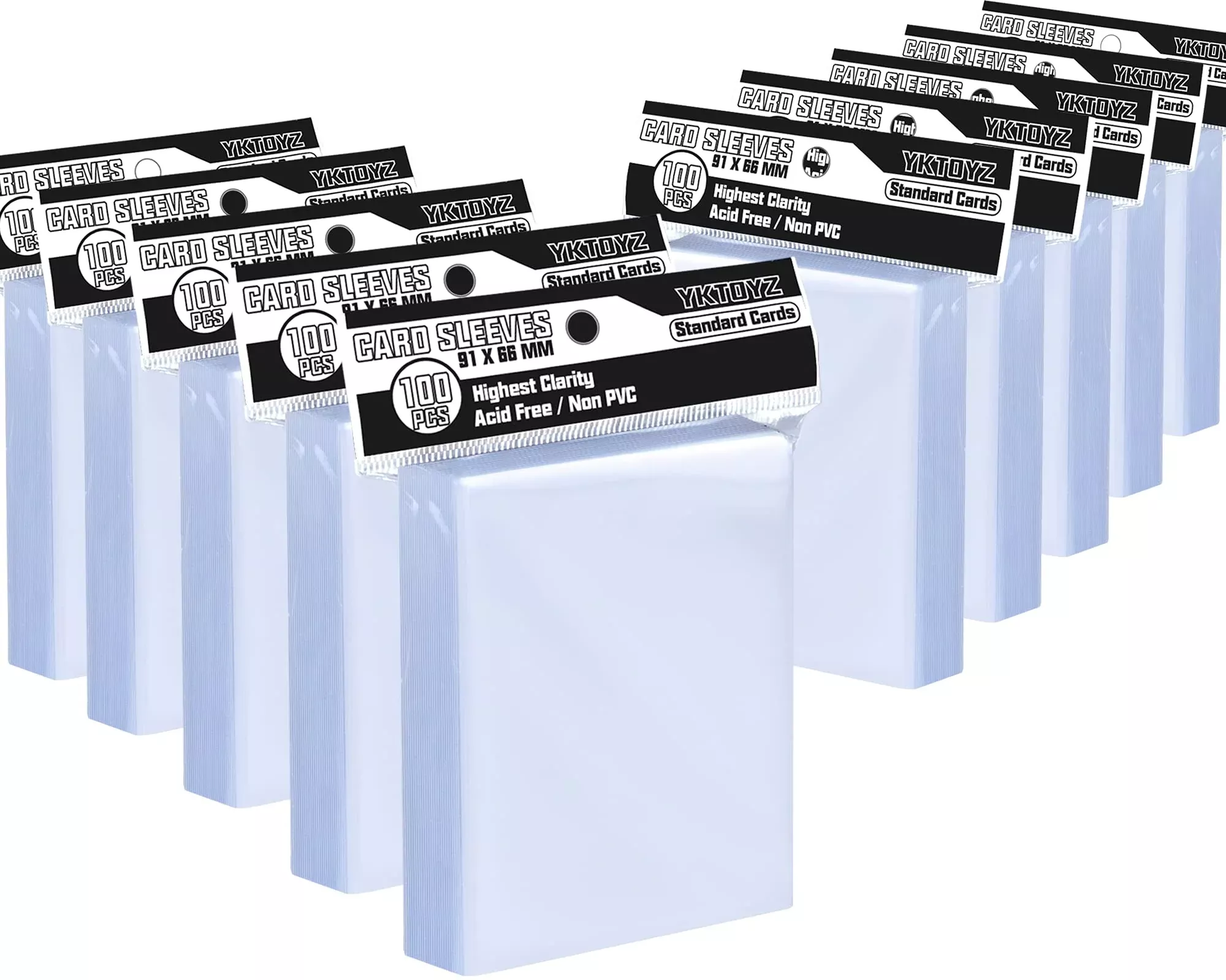 YKToyz Card Sleeves for Trading Cards, 1000 Pack, Clear