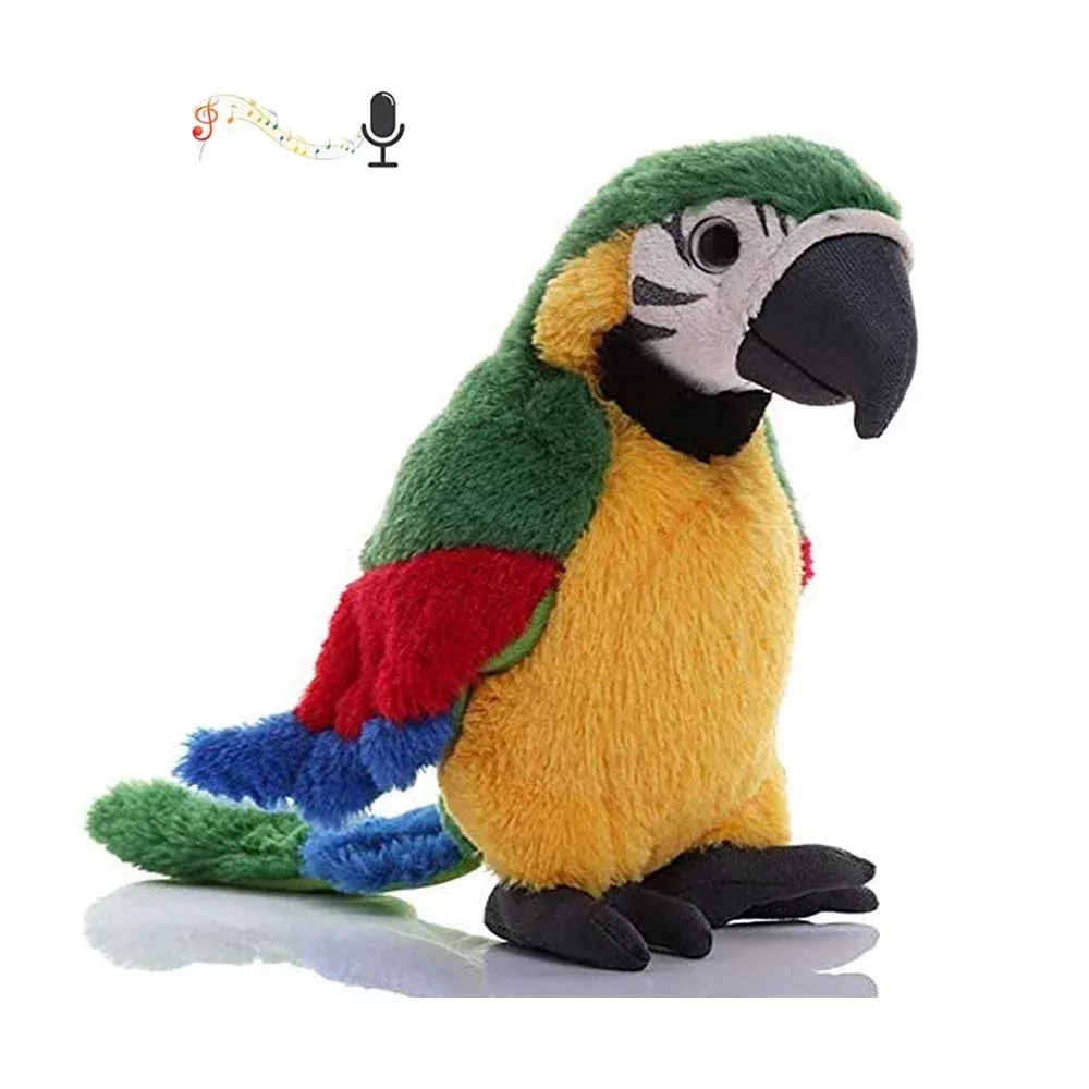 Ylucky Talking Parrot Toy Interactive Plush Animal 20cm Green