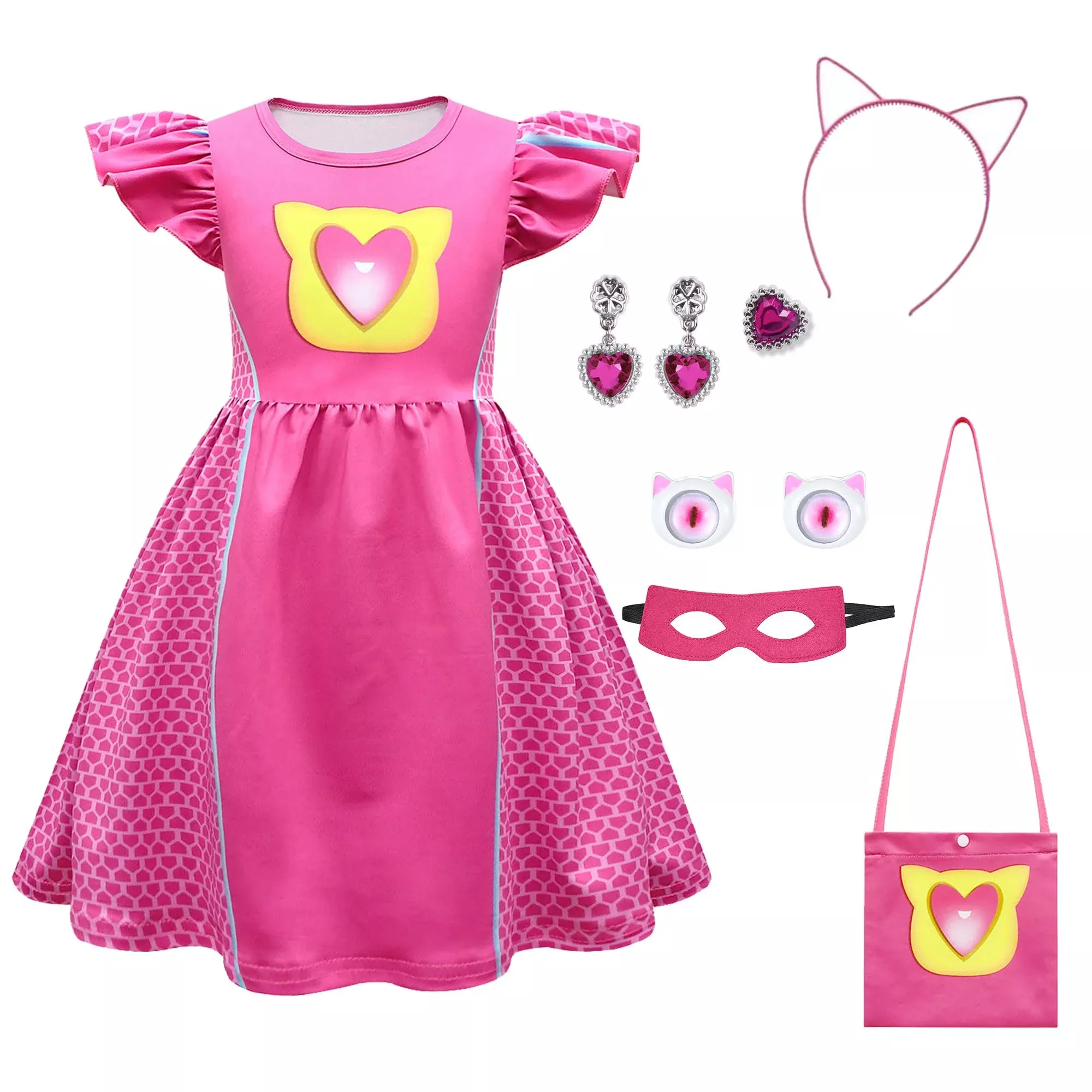 YODISON Kitties Dress Anime Costume 4-8T Blush Polyester