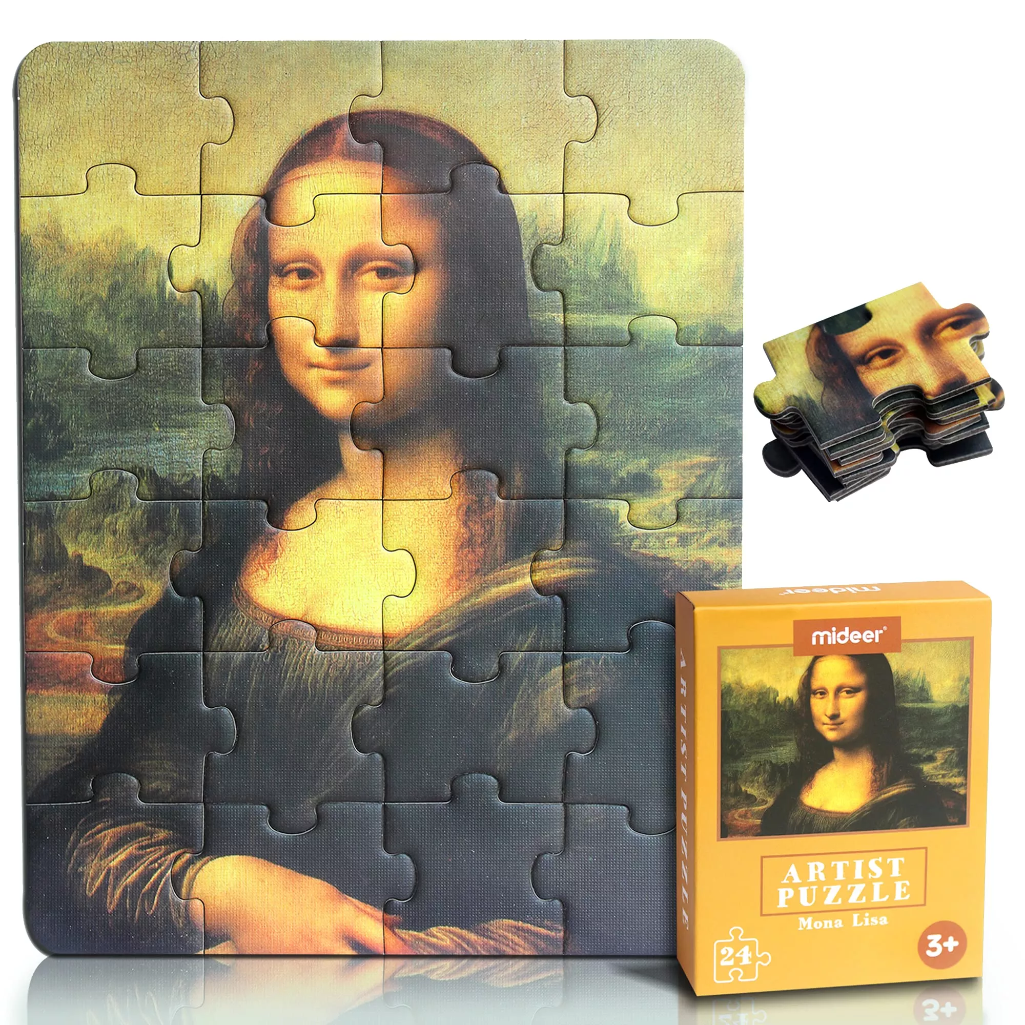 YOGEON 24-Piece Da Vinci Mona Lisa Puzzle, Educational Game for Kids A