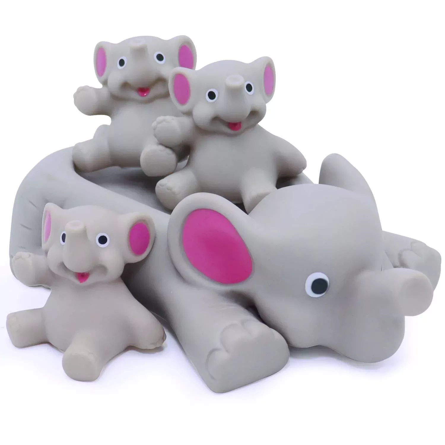 Yomwet Elephant Bath Toy Set for Kids - Small, Gray & Brown