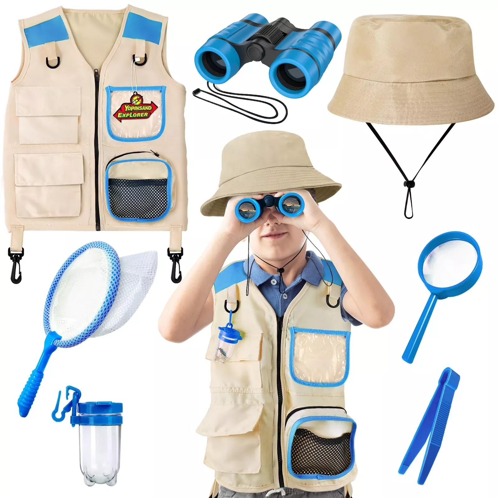 YOPINSAND Outdoor Exploration Set for Kids, Blue, Medium Size