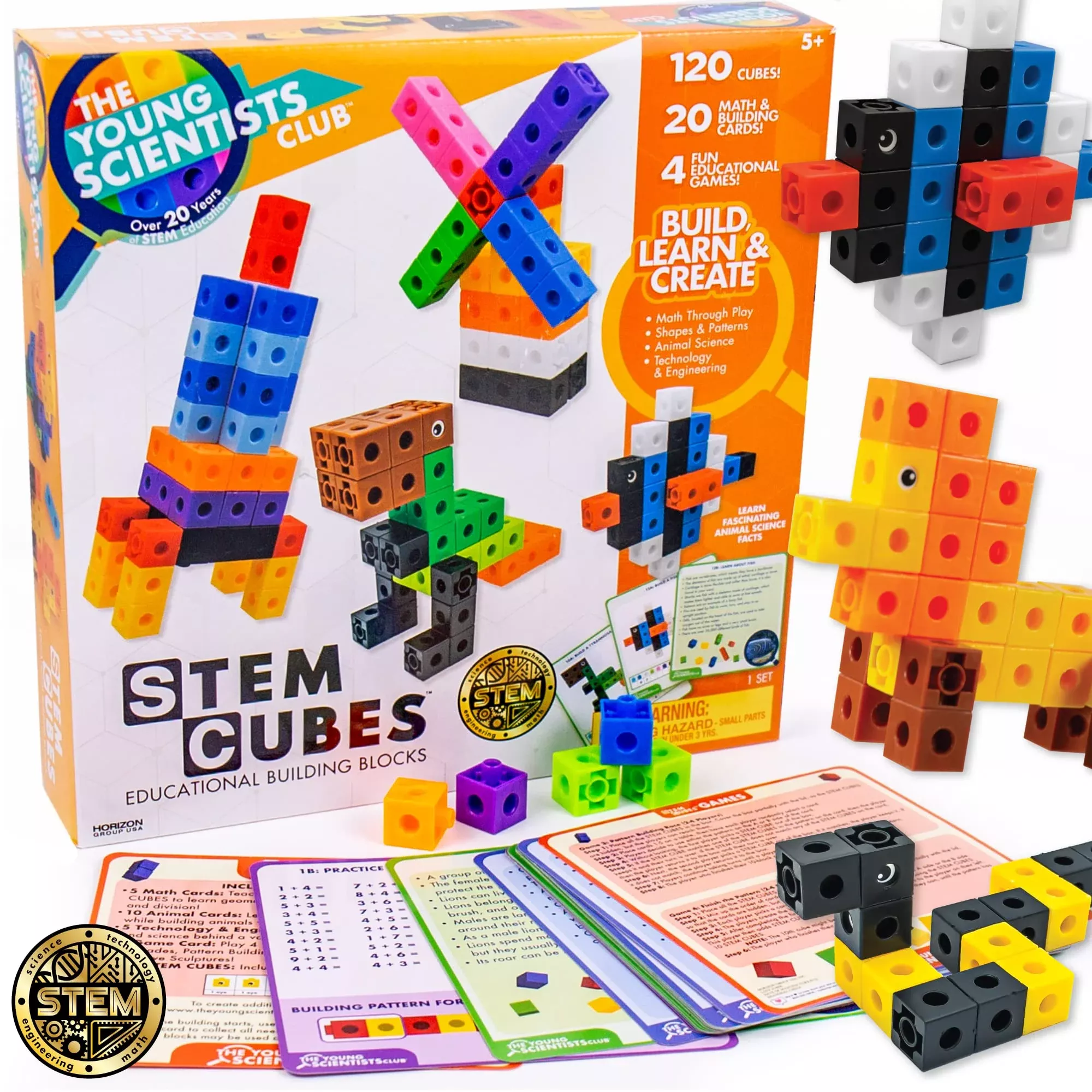 The Young Scientists Club STEM Cubes Educational Building Set, Multi, 120 pcs