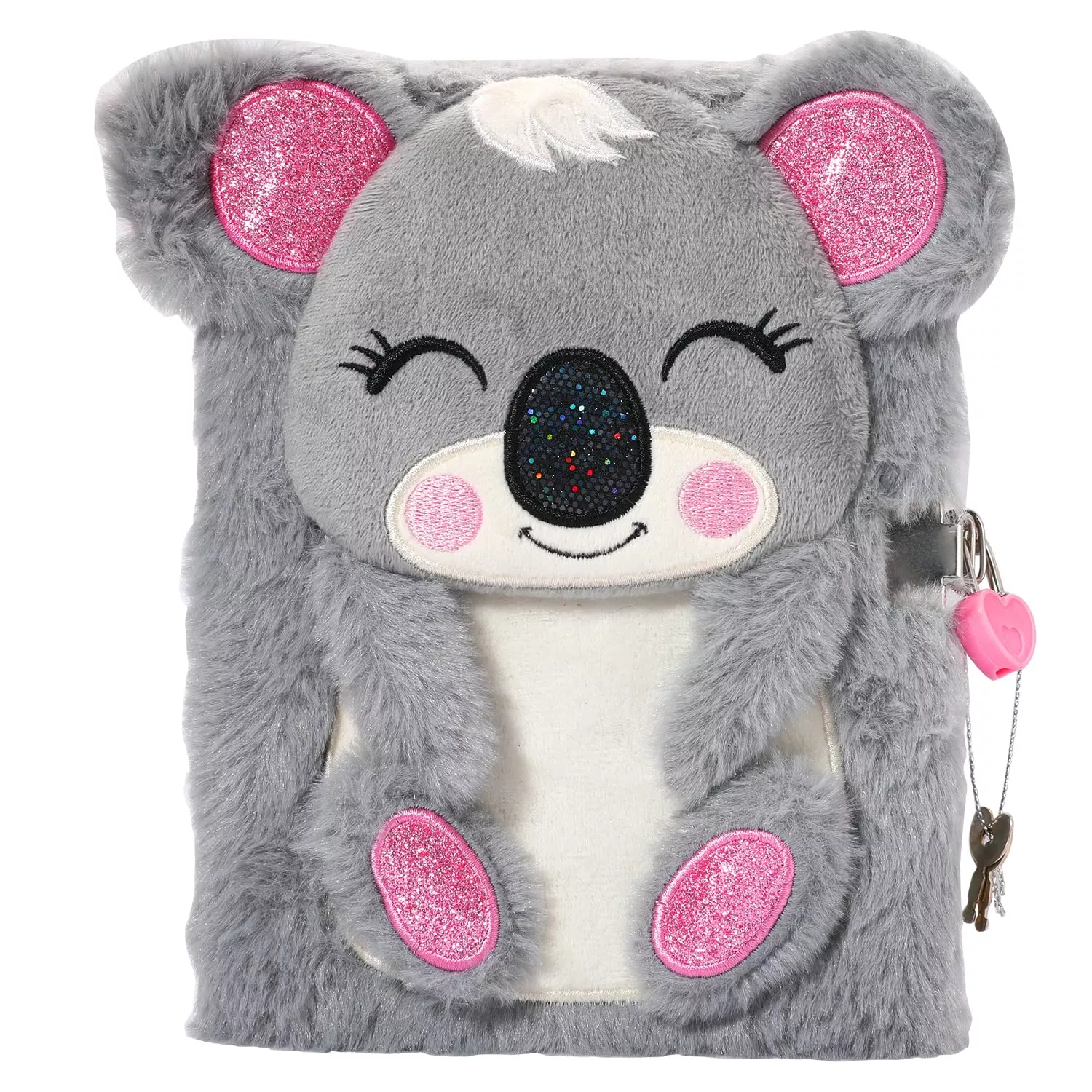 YOYTOO Plush Koala Diary with Lock - Cute 6.3x8.