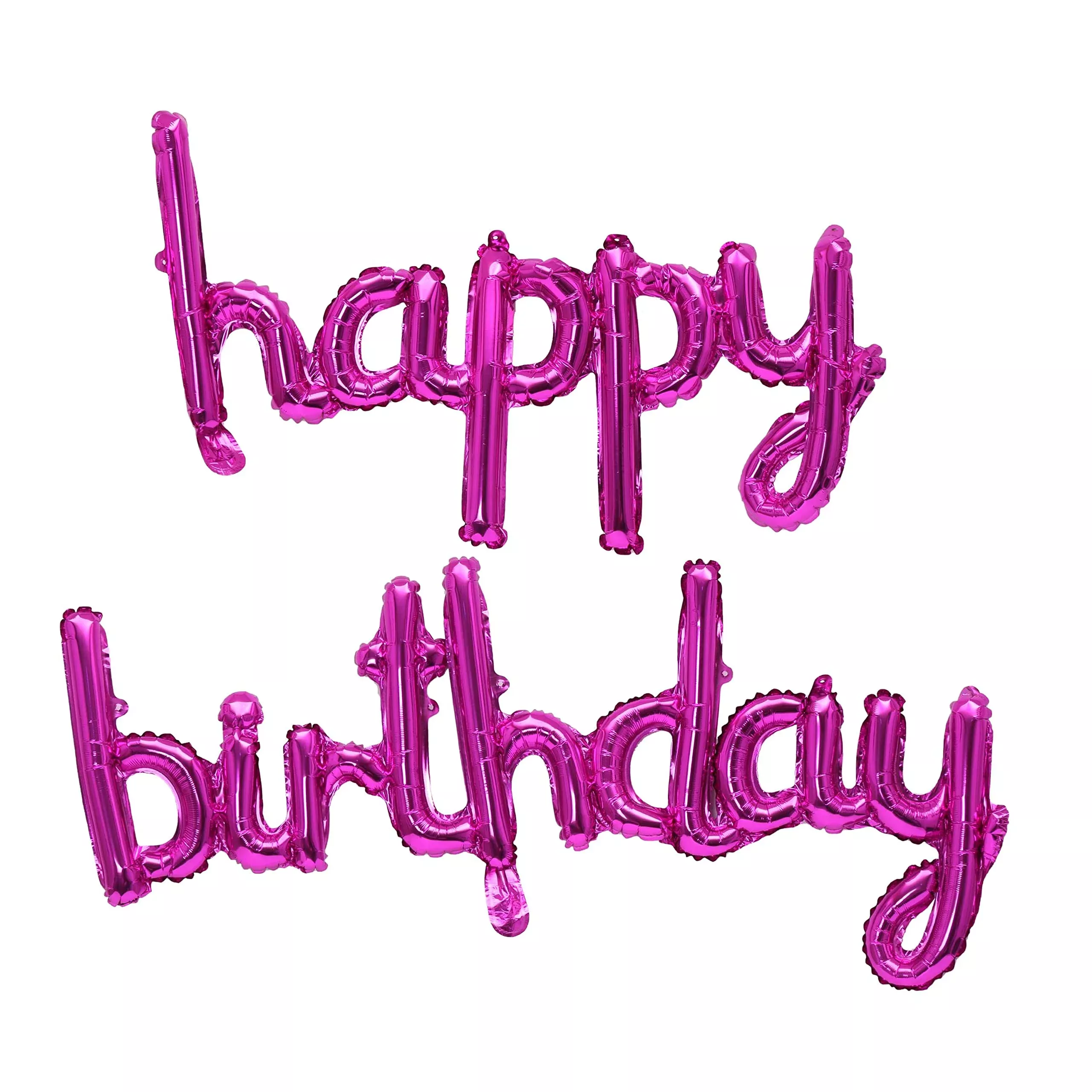 YPSelected 16 Inch Hot Pink Birthday Balloons Set - Cursive Letters