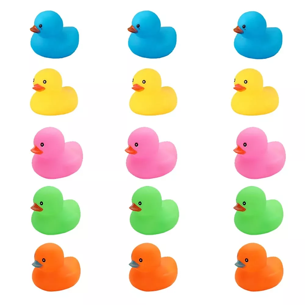 YUERFEILA Rubber Duck Bath Toy Set, 15pcs, Colorful, Small