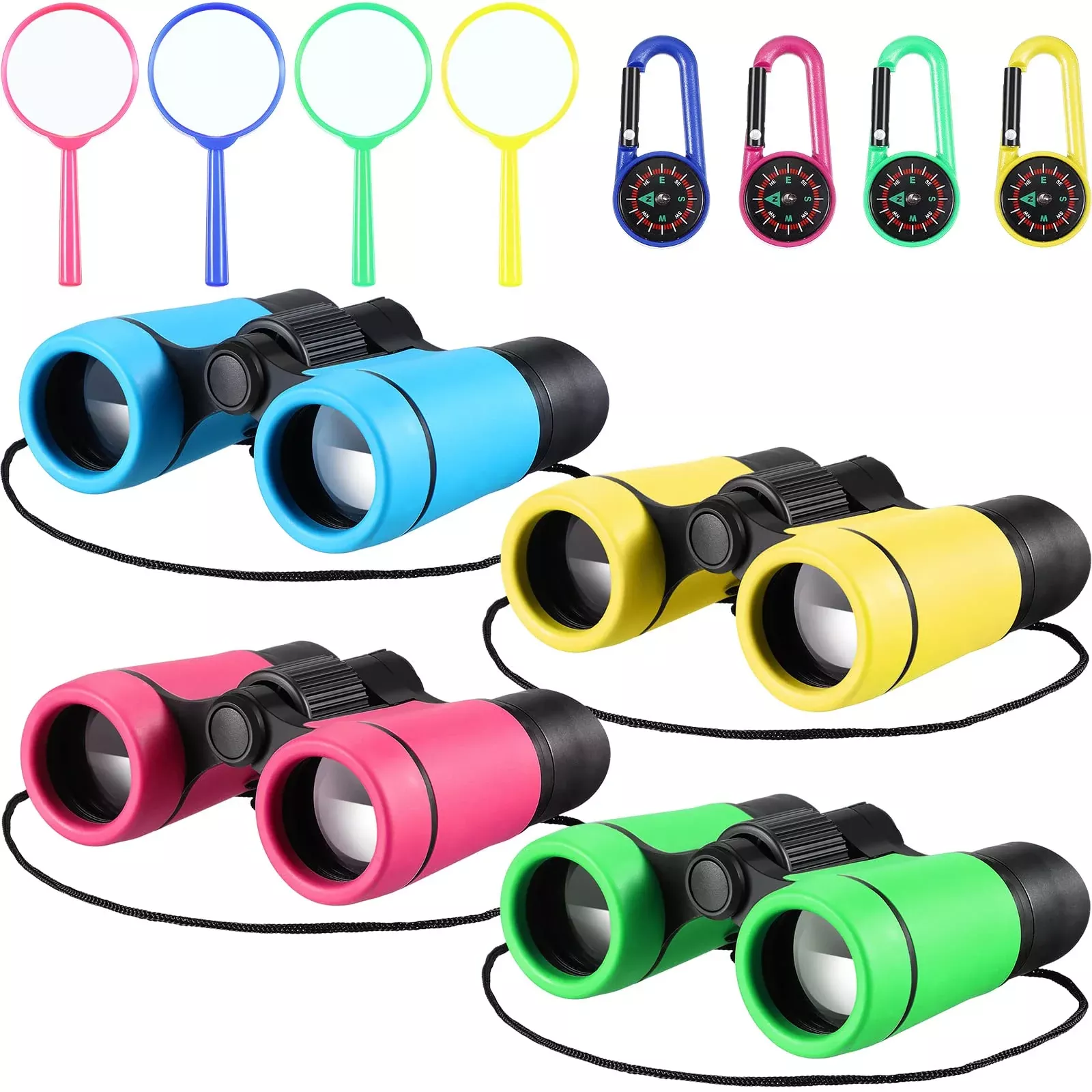 Yunsailing Kids Binocular Set - 4x Magnification, Light Colors, 4