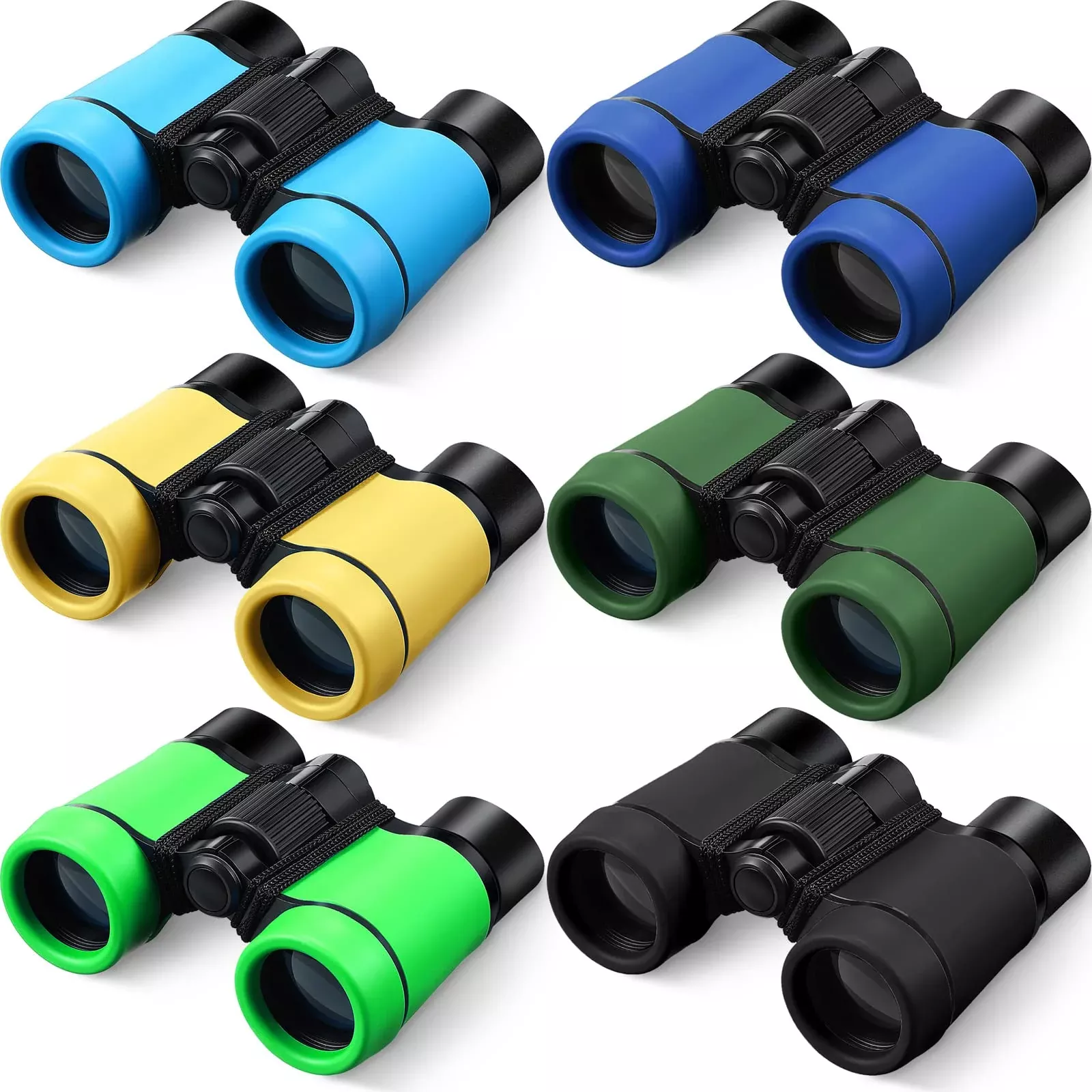 Yunsailing Mini Binoculars Set for Kids, 4x30, Fresh Colors,