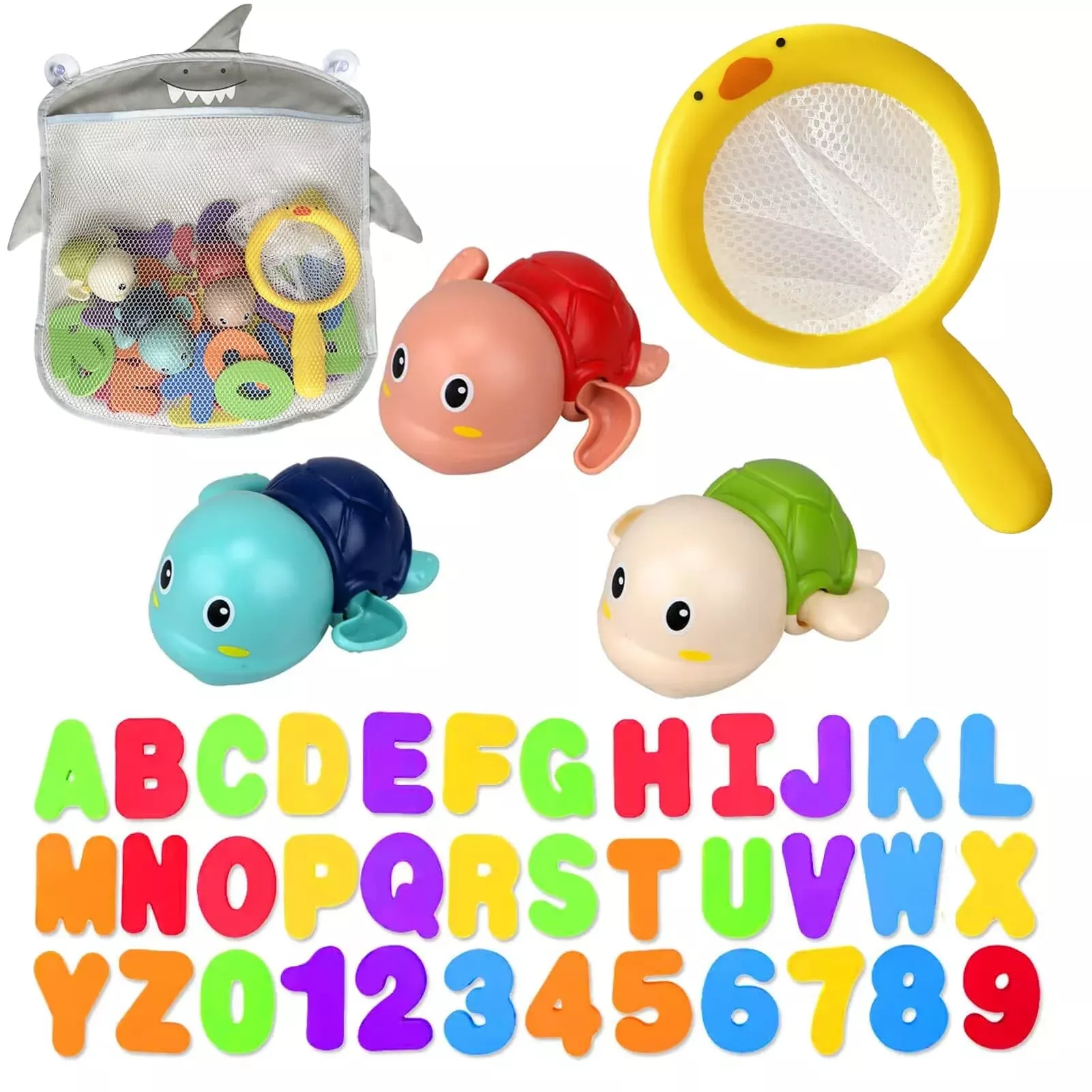 YYMHMF Bath Toy Set for Babies - 36 Foam Letters & Numbers - Small - Mult