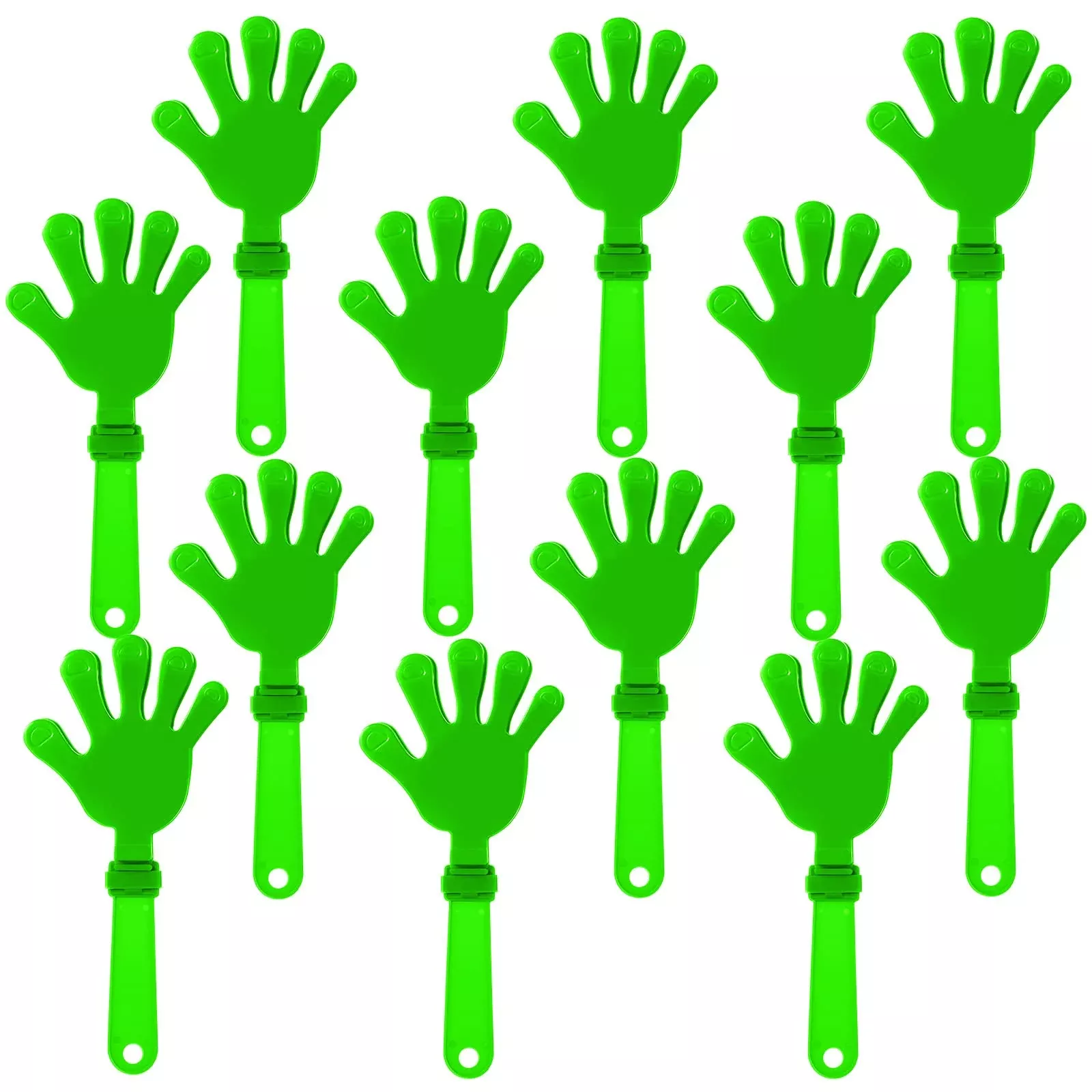 Zcysrlqin 12 Pcs Lime Green Hand Clappers 7.5 Inch Clappers Noisemaker