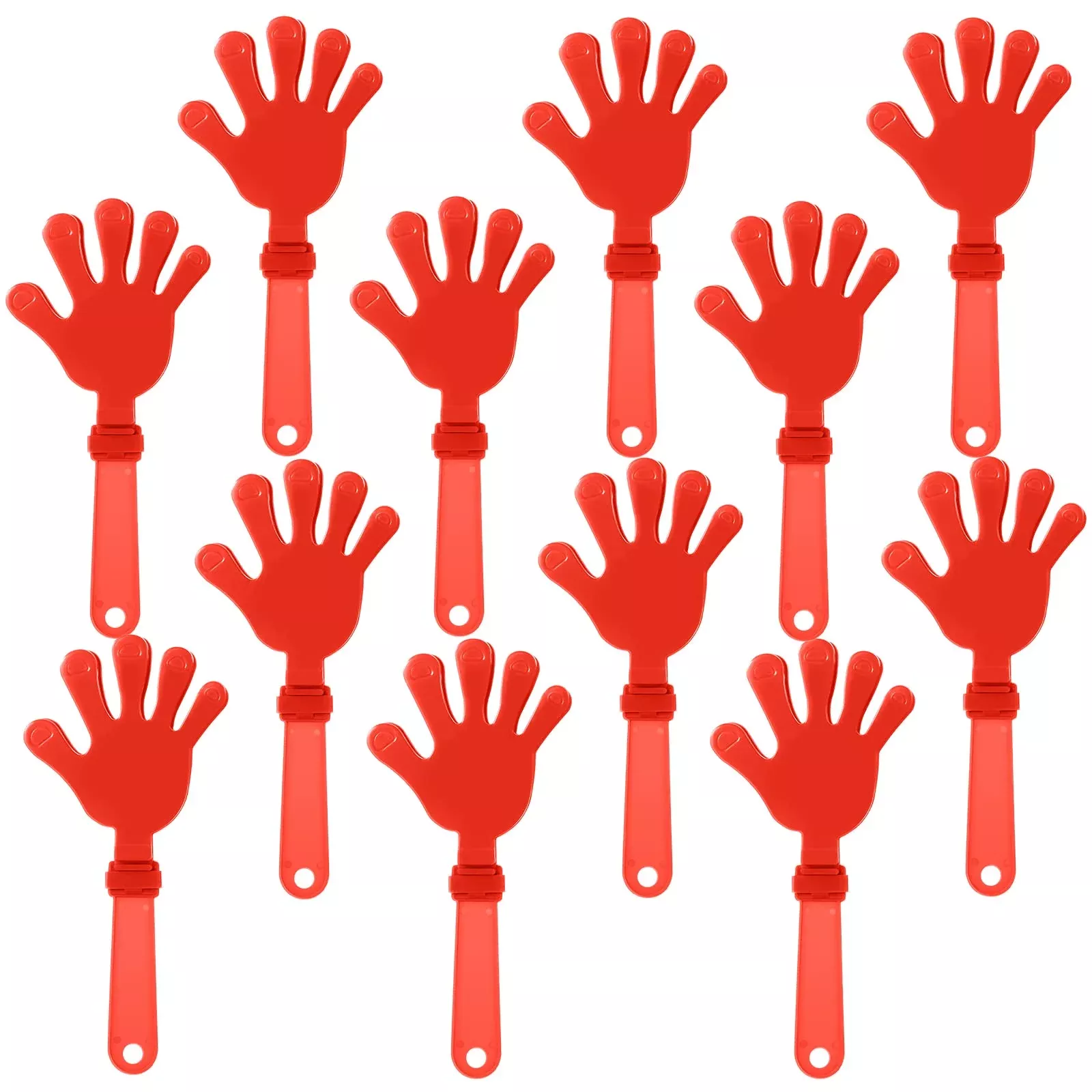 ZCYSRLQIN Hand Clappers Noisemakers for Parties, Red, 12