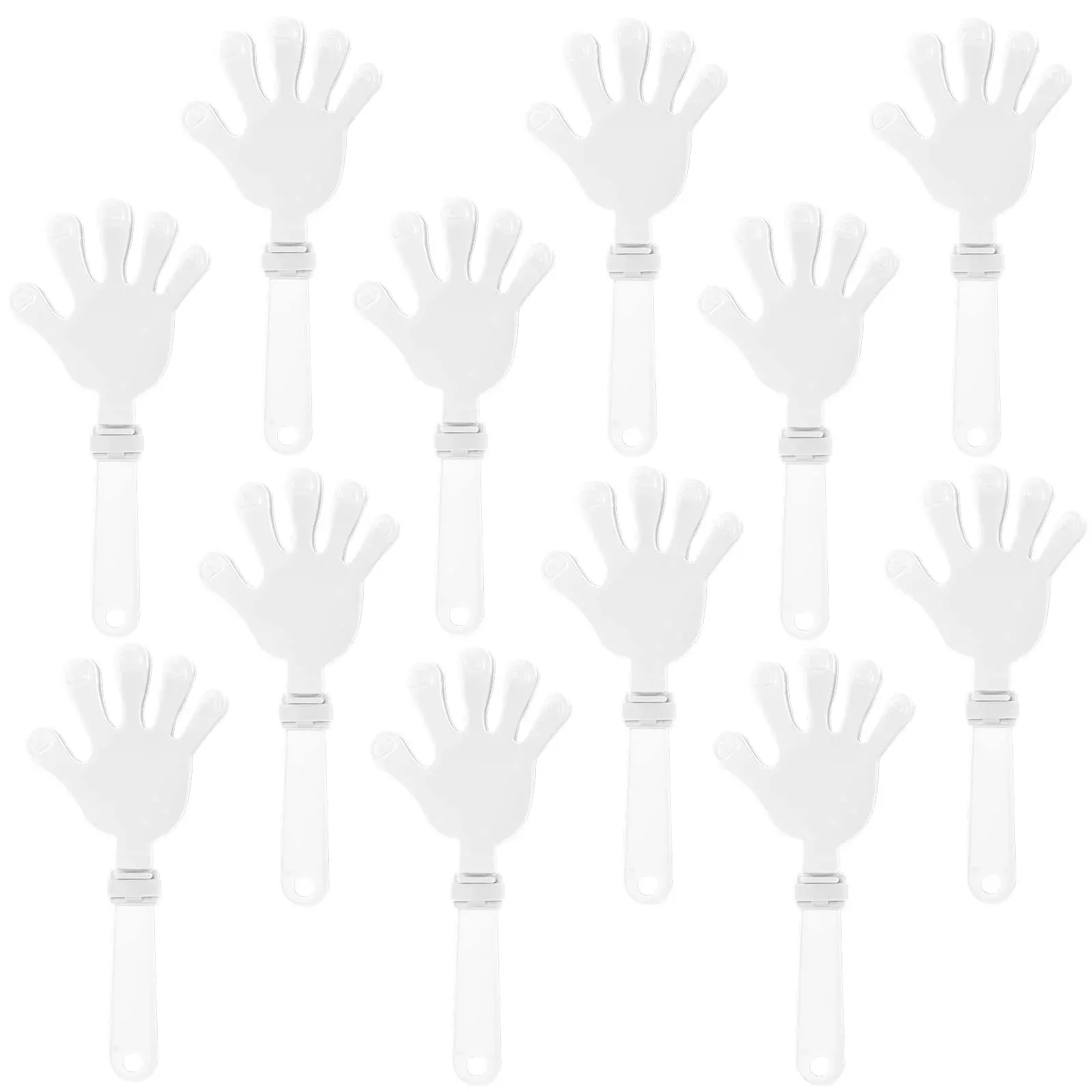 ZCYSRLQIN Hand Clappers for Parties, 12 Pack, White,