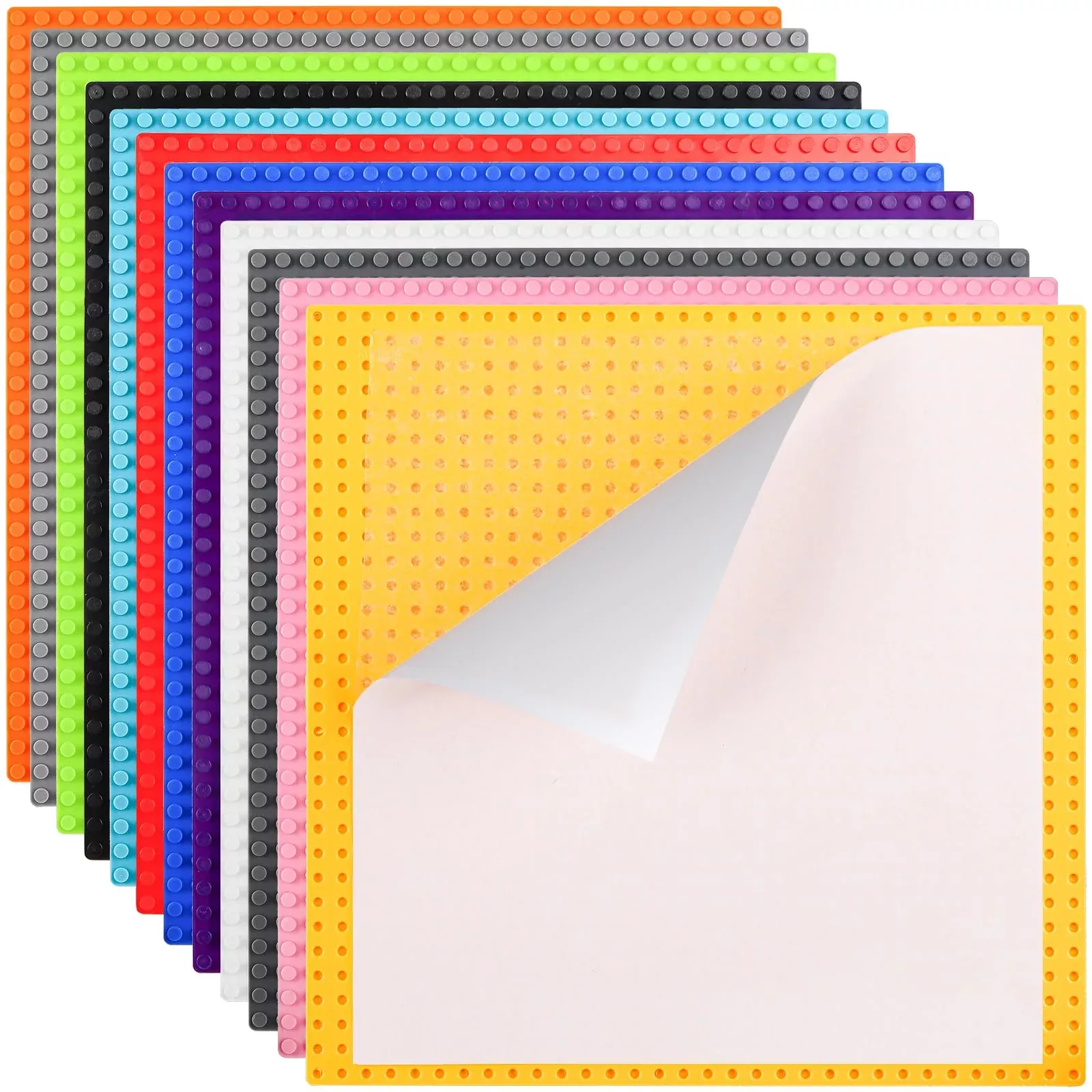 Zeayea 12 Pack Peel And Stick Baseplates, 10 X 10 Inch Self Adhesive B