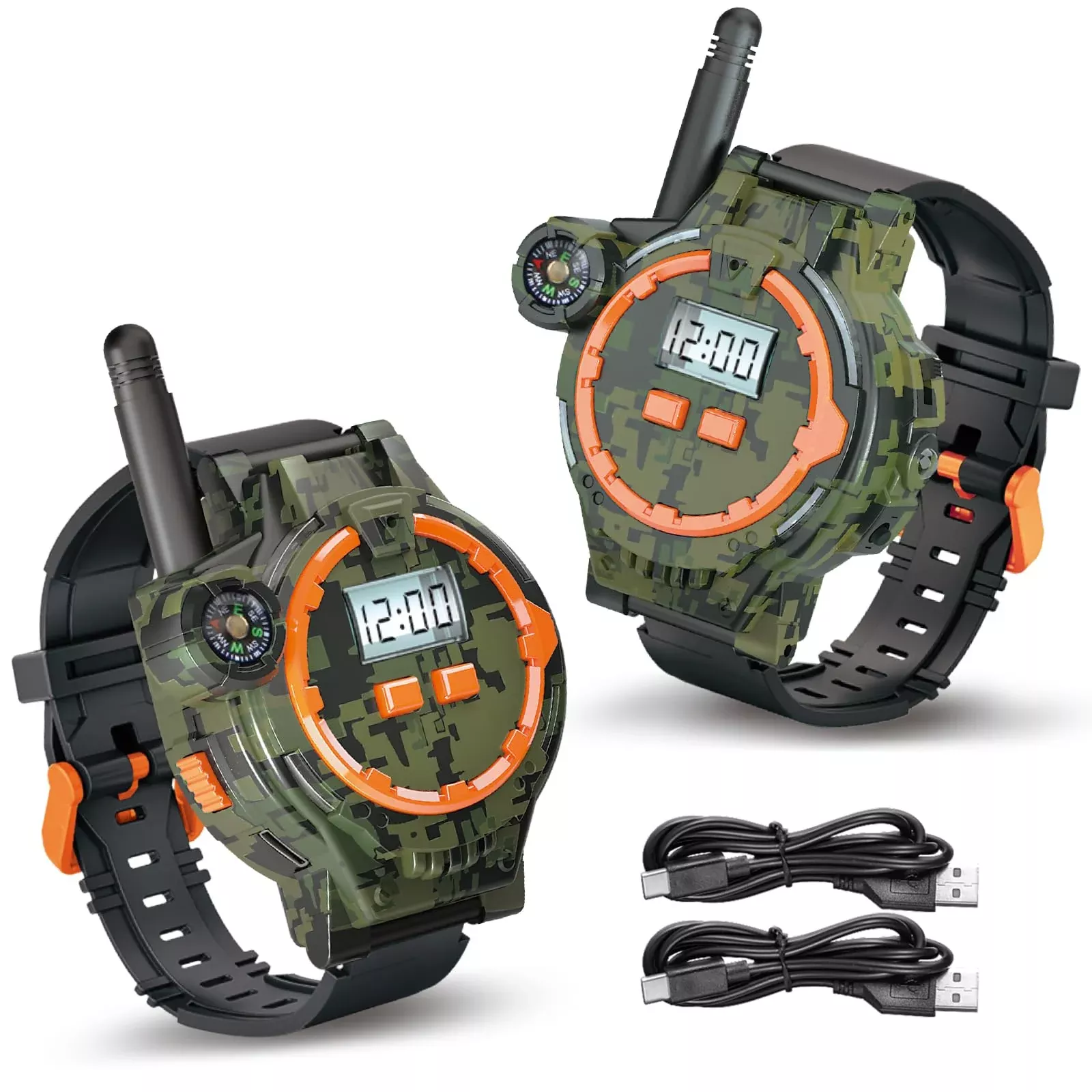 zeeloopbee Walkie Talkies for Kids Two-Way Radio Dark Green 2 Pack