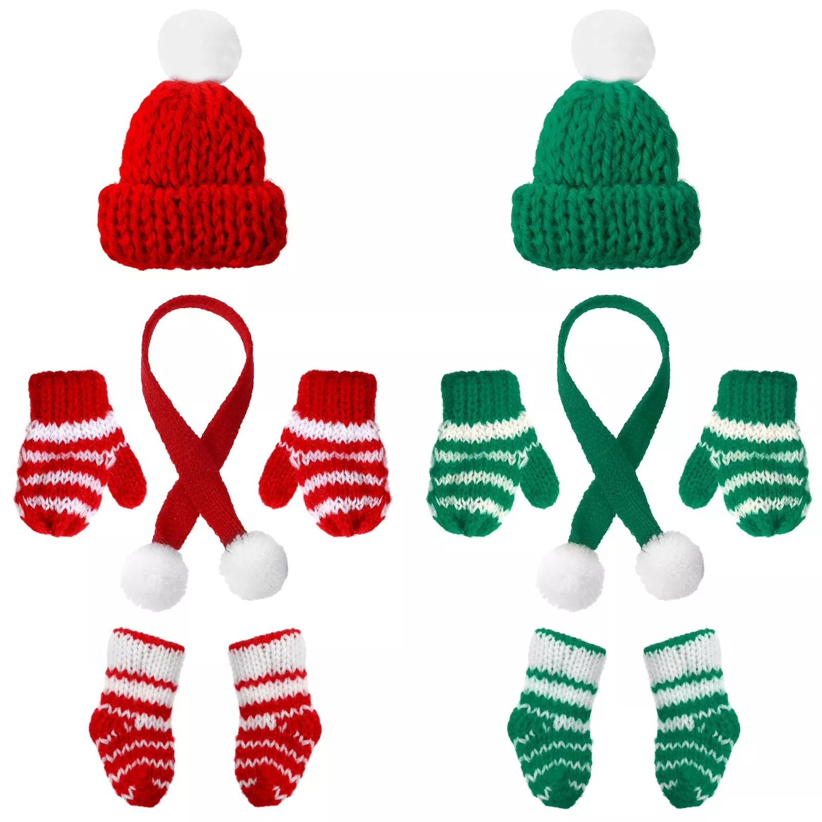 Zhanmai Christmas Doll Accessories Set, 12 Pcs, Red/White/Green
