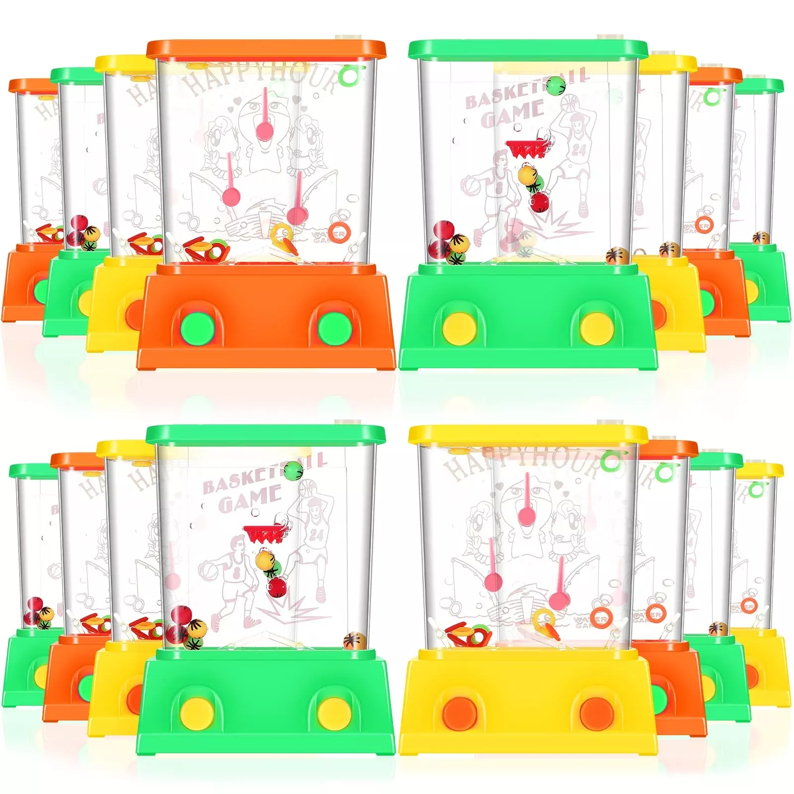 Zhanmai Fish Ring Game - Handheld Water Arcade, 16 Pieces, Multi-Color