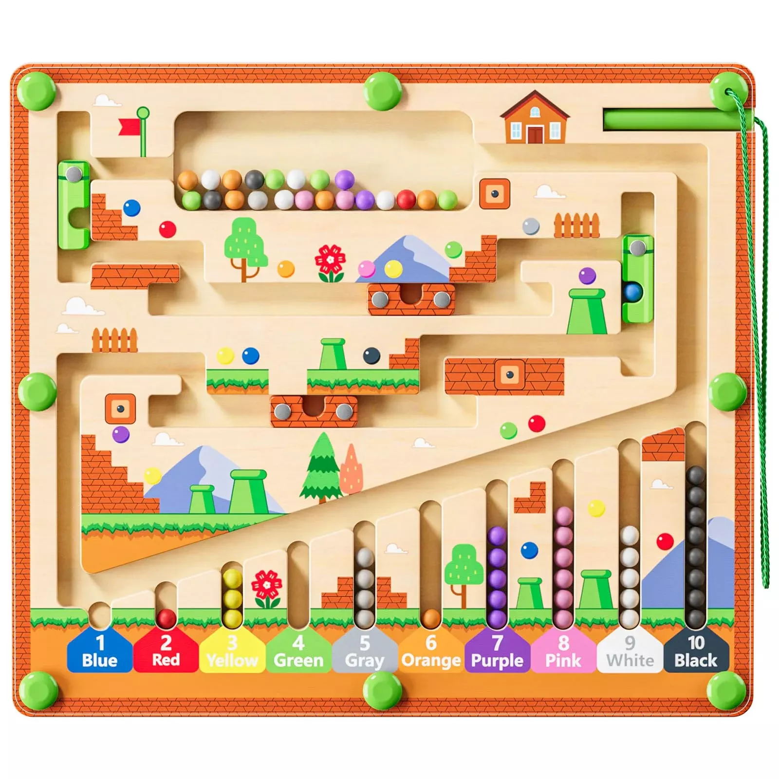 zhiwuzhu Magnetic Maze Activity Board for Kids, Brown, Medium Size