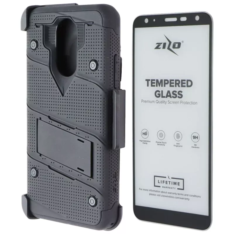 ZIZO Bolt Series Case / Screen / Holster for LG Harmony 3/K40/Solo - Black