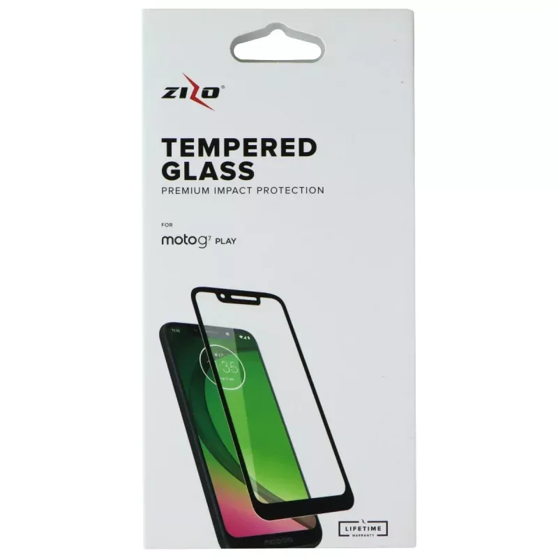 ZIZO Tempered Glass Screen Protector for Motorola Moto G7 PLAY - Black
