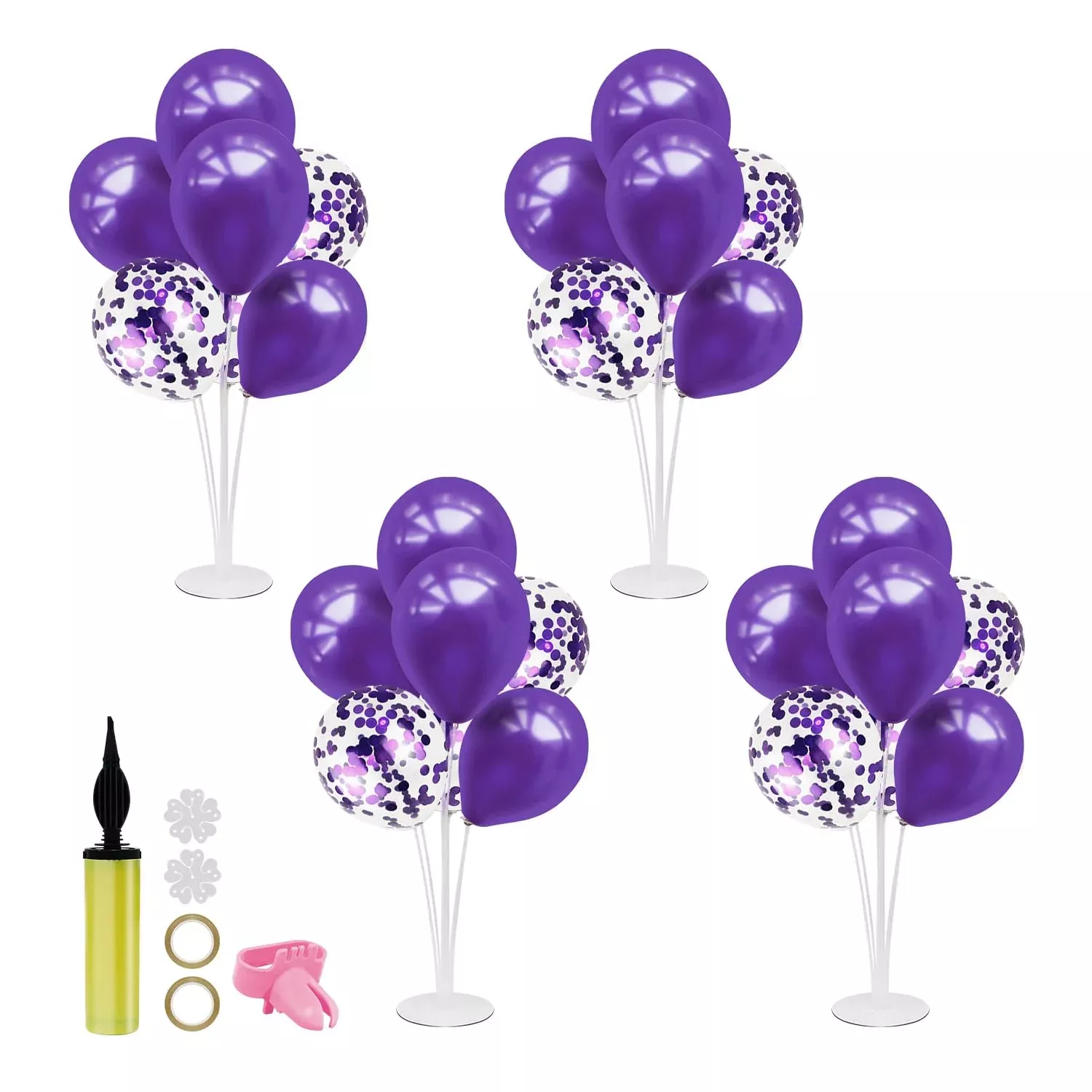 ZJDHPTY Purple Balloon Stand Kit for Parties, Set of 4