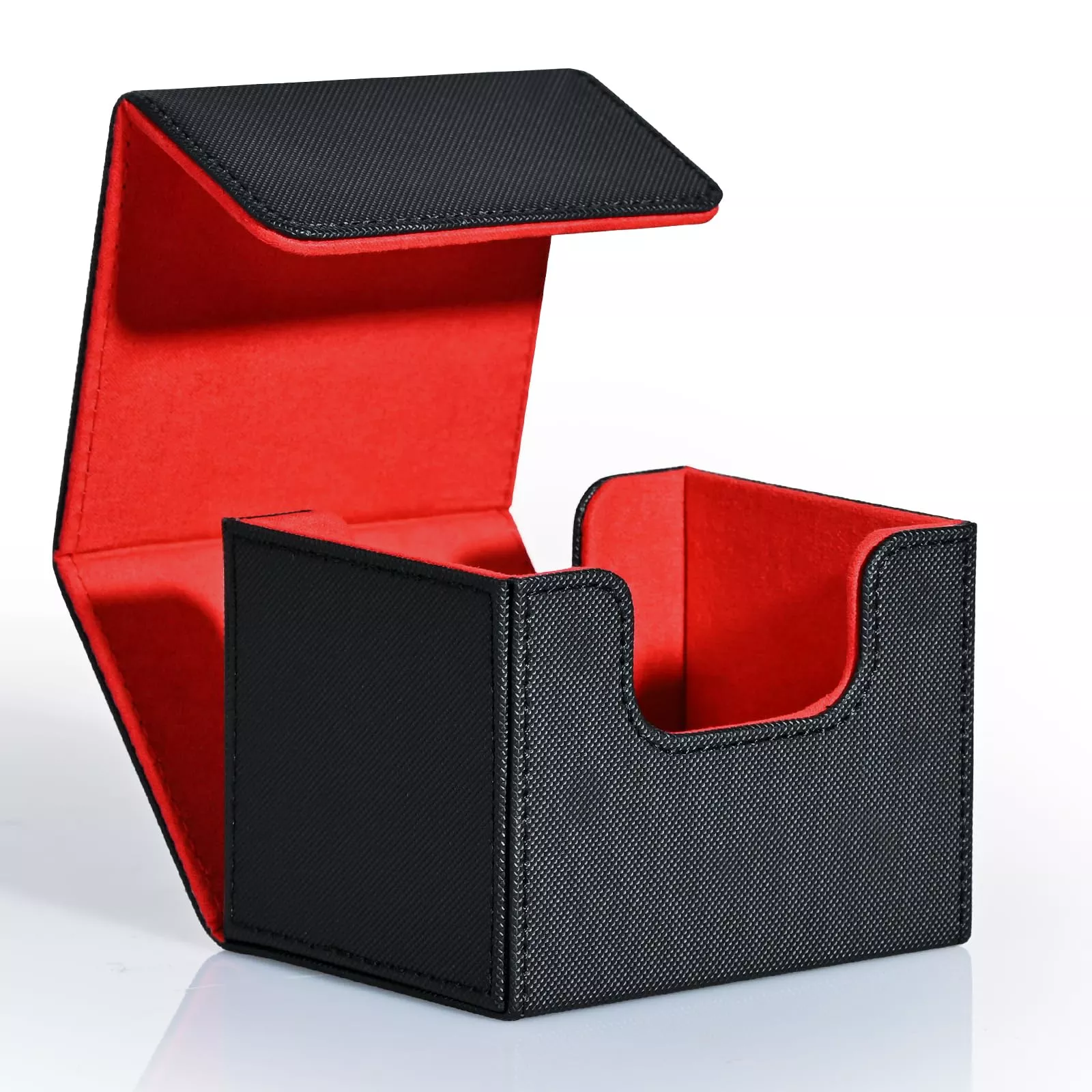 ZLCA Card Deck Box for MTG, 95+ Cards, PU Leather, Black