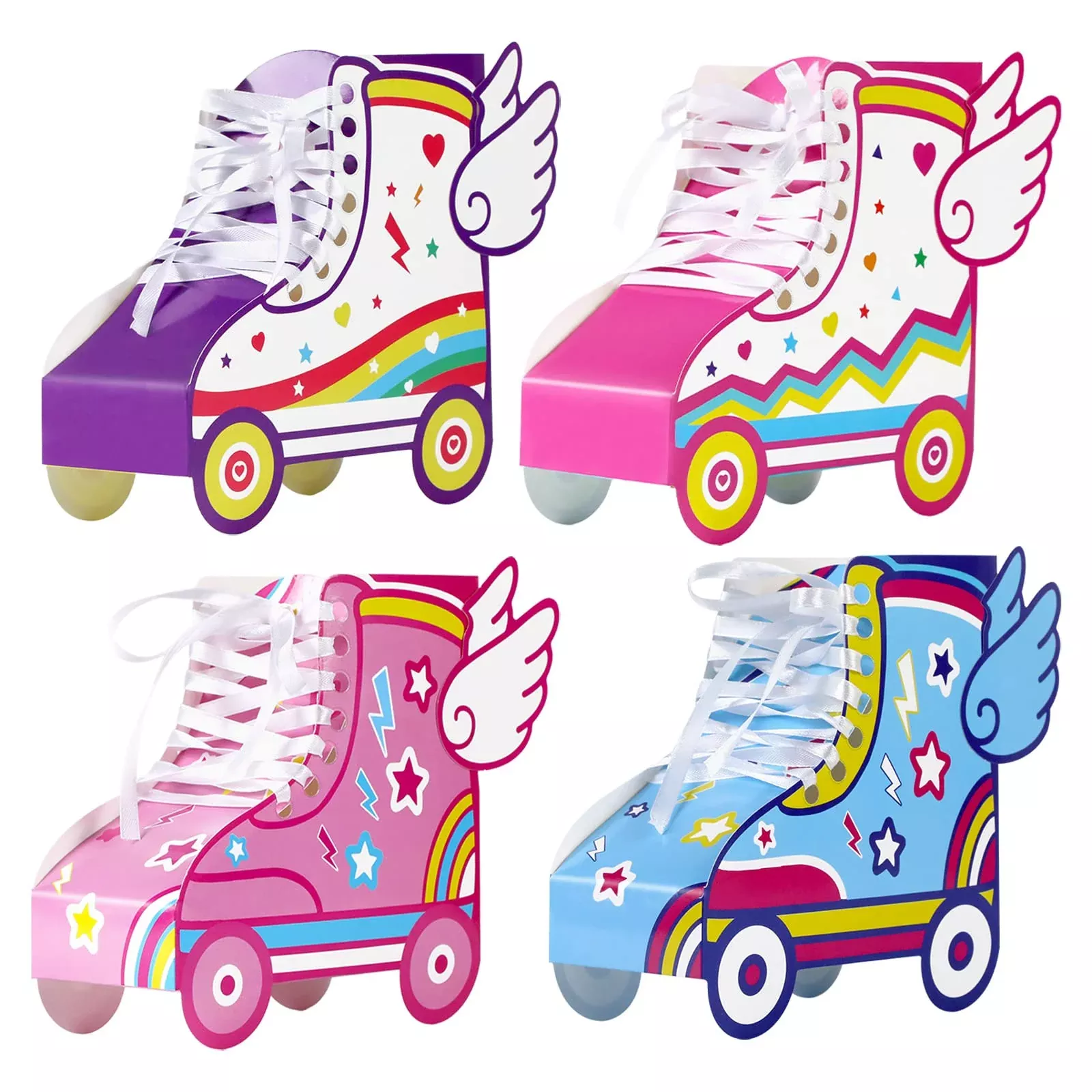 ZOIIWA Roller Skating Party Favor Boxes, 12 Pcs, 6x5