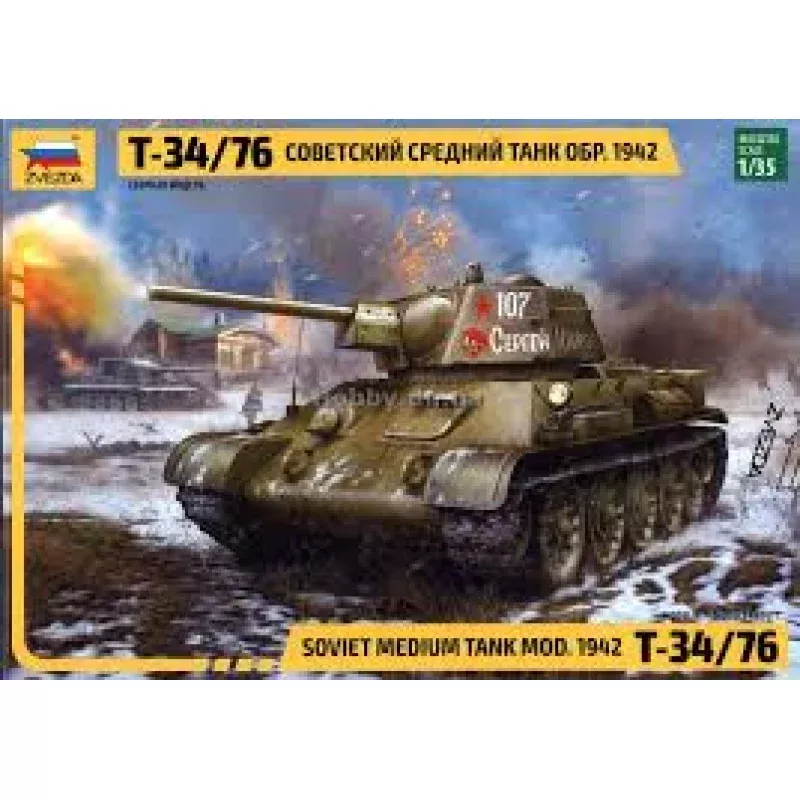 Zvezda-1/32 Soviet Medium Tank MOD. 1942 T-34/76