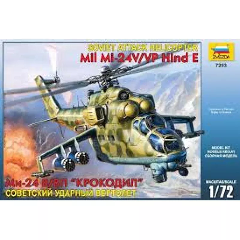 Zvezda-1/72 Soviet Attack Helicopter MI-24V/VP HindE